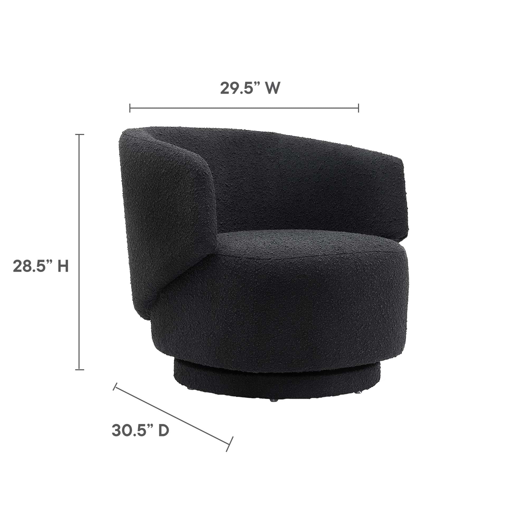 Modway Celestia Boucle Fabric Swivel Chair
