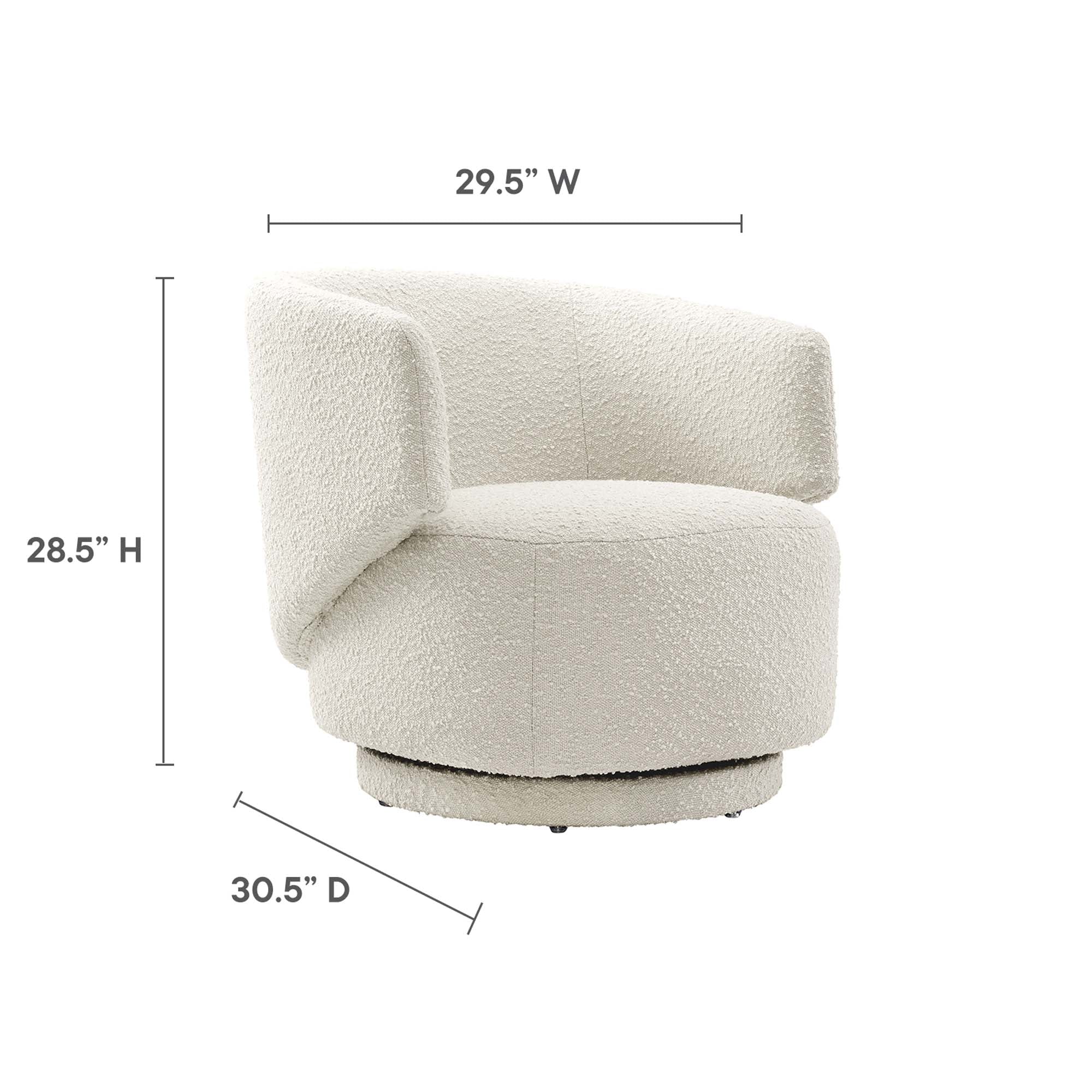 Modway Celestia Boucle Fabric Swivel Chair