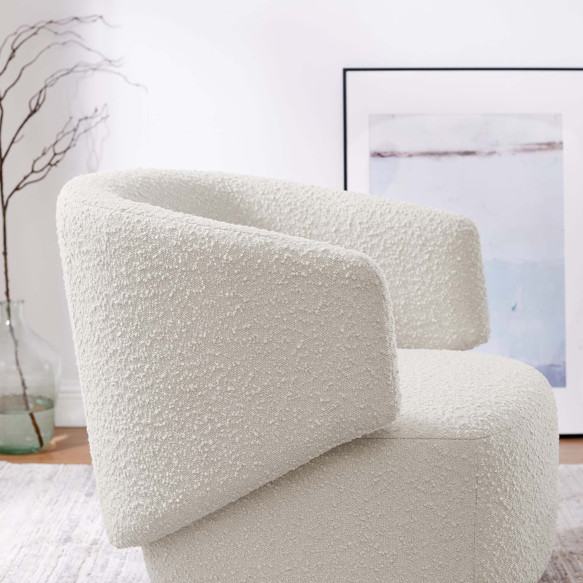 Modway Celestia Boucle Fabric Swivel Chair
