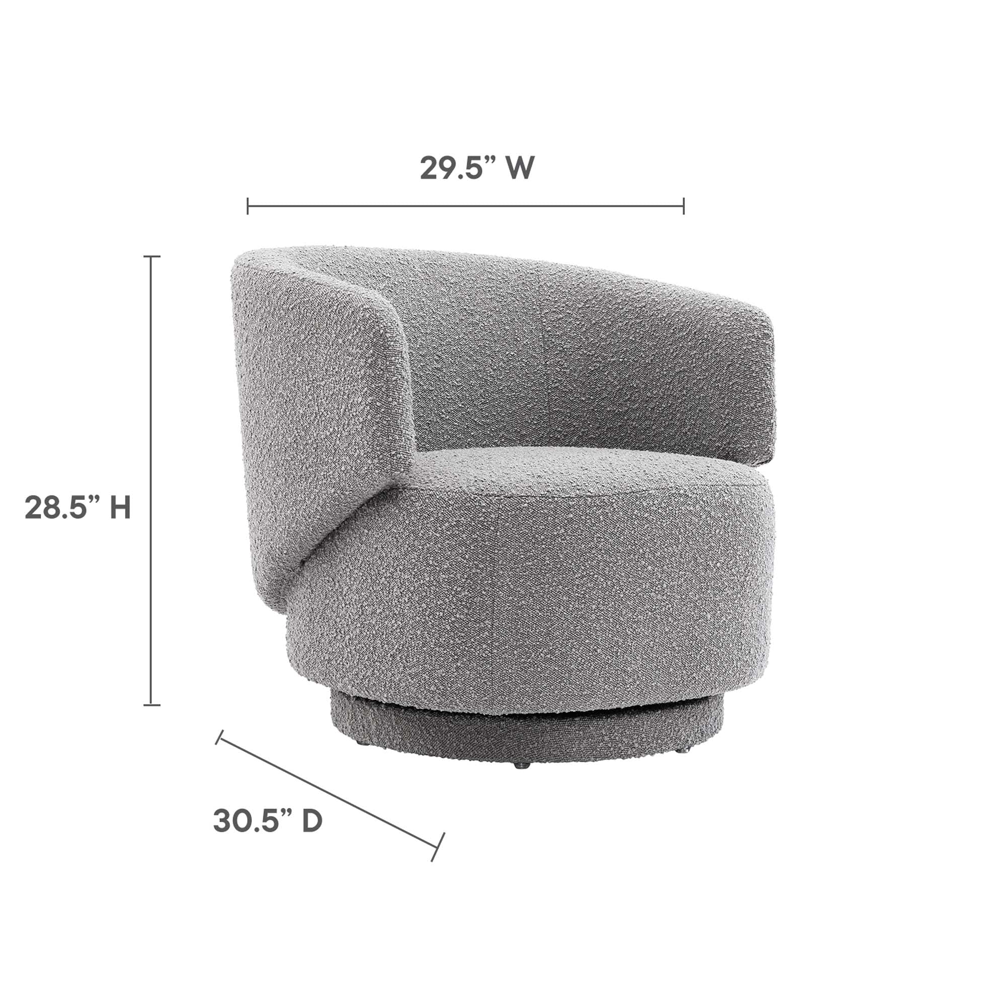 Modway Celestia Boucle Fabric Swivel Chair