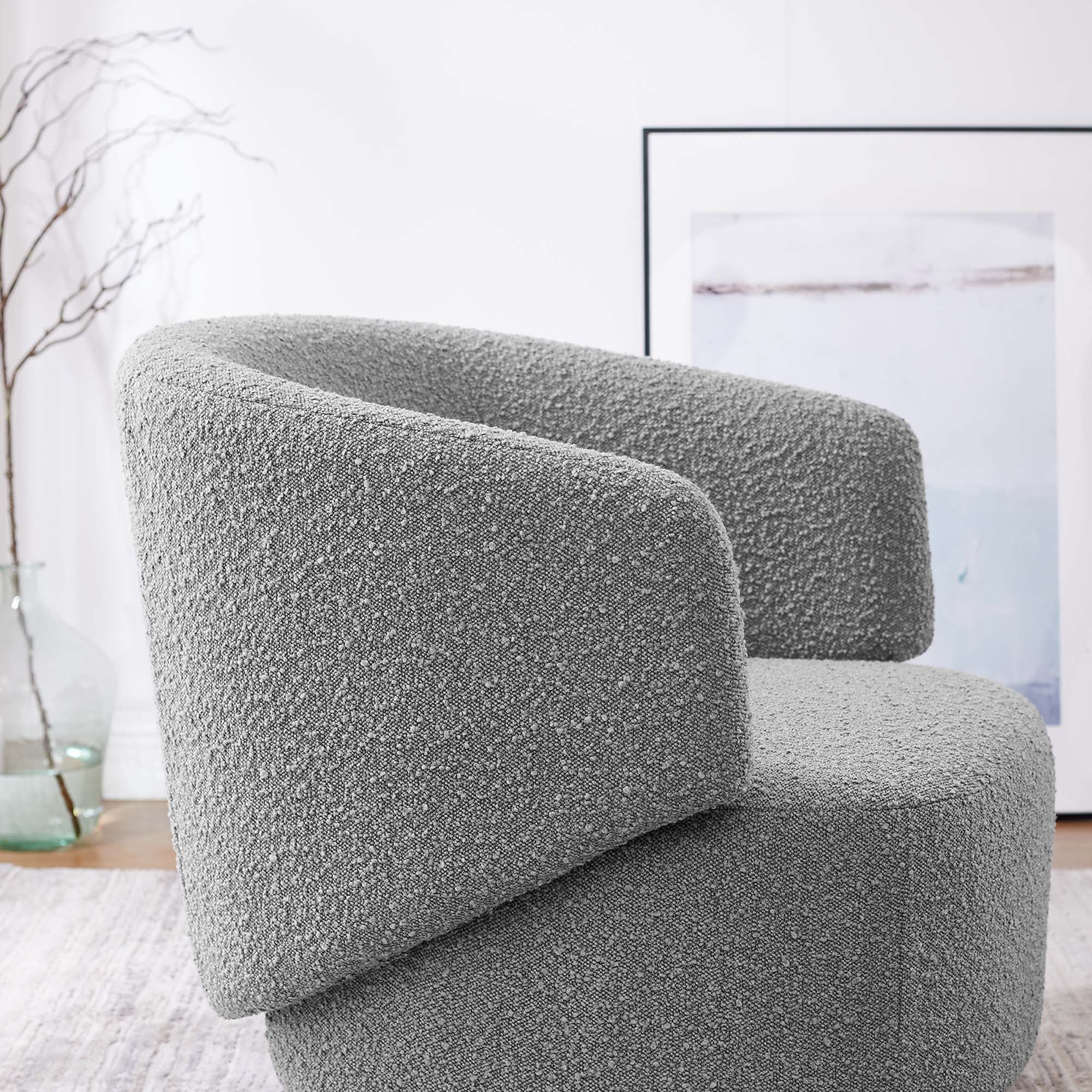 Modway Celestia Boucle Fabric Swivel Chair
