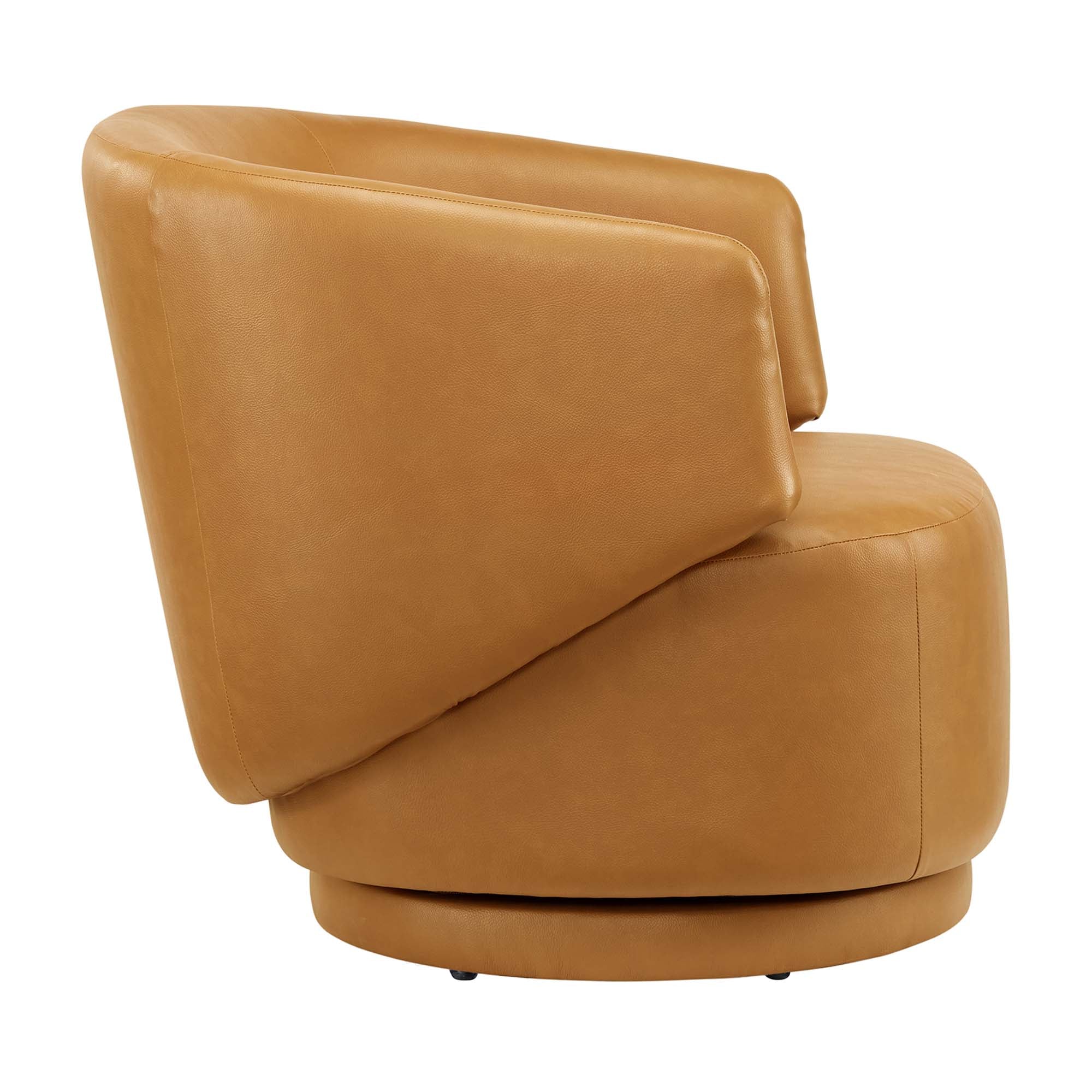 Modway Celestia Vegan Leather Fabric and Wood Swivel Chair