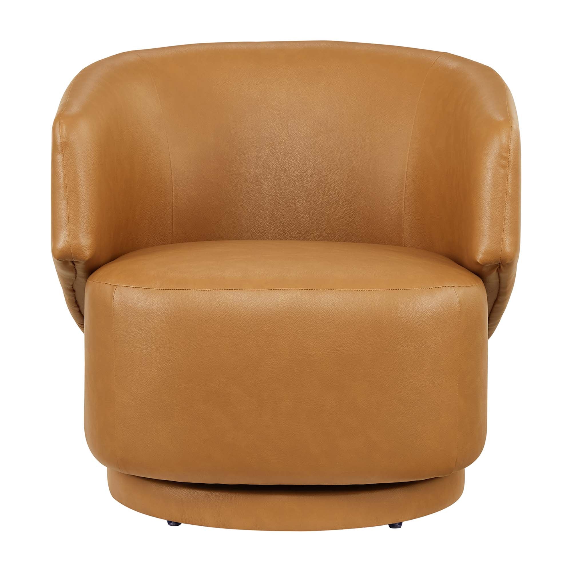 Modway Celestia Vegan Leather Fabric and Wood Swivel Chair