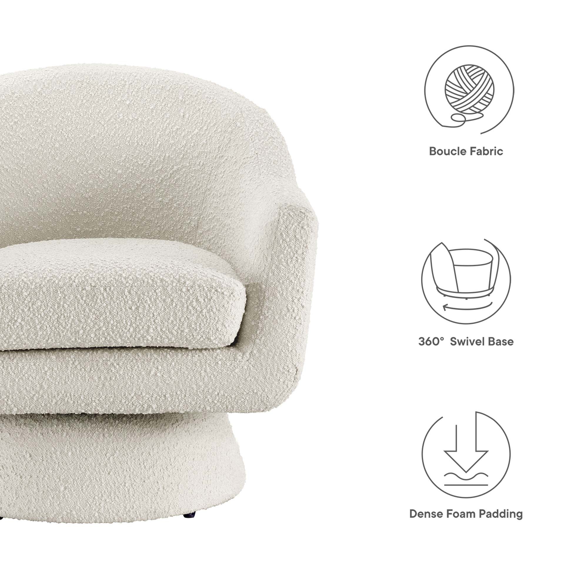 Modway Astral Boucle Fabric Swivel Chair