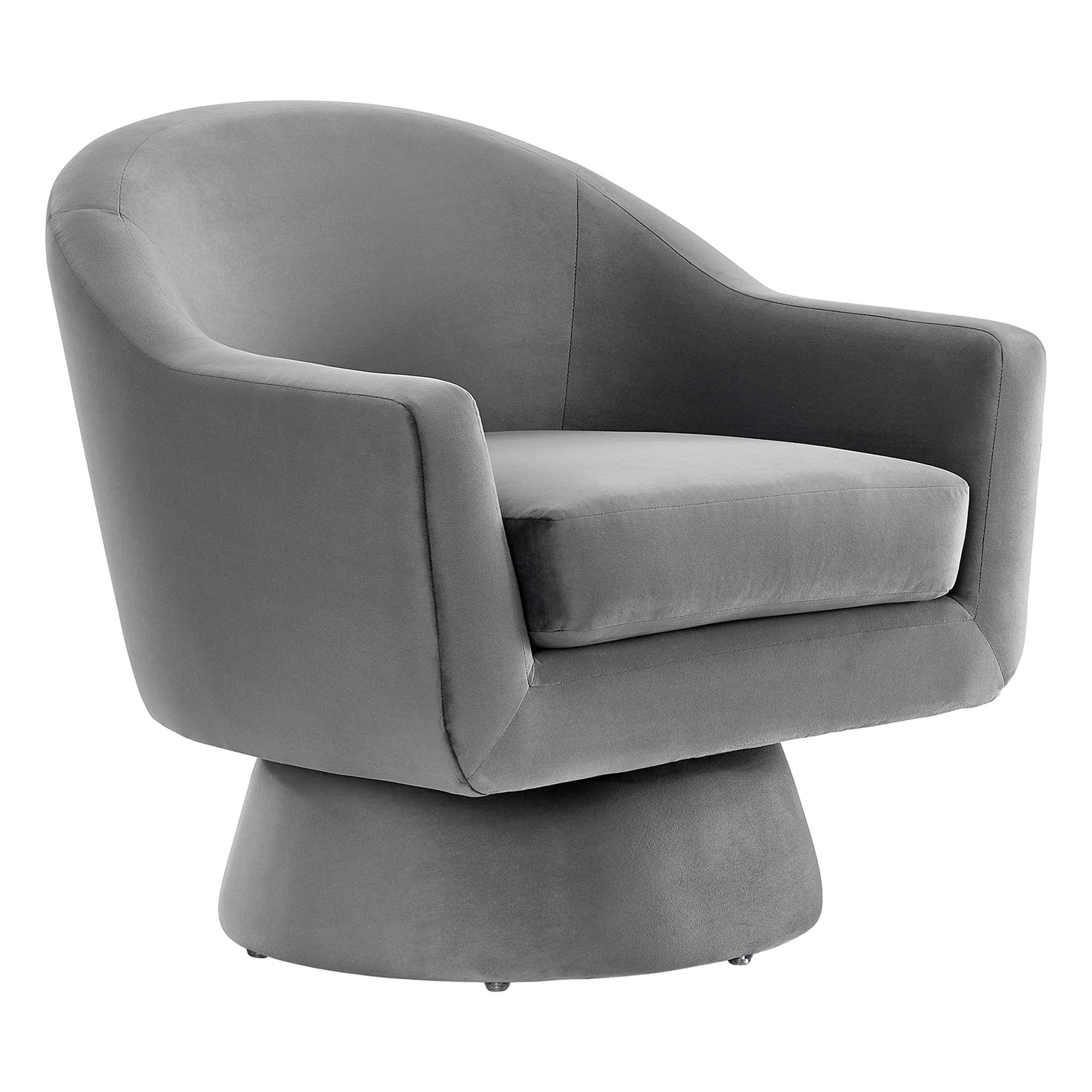 Modway Astral Performance Velvet Fabric and Wood Swivel Chair