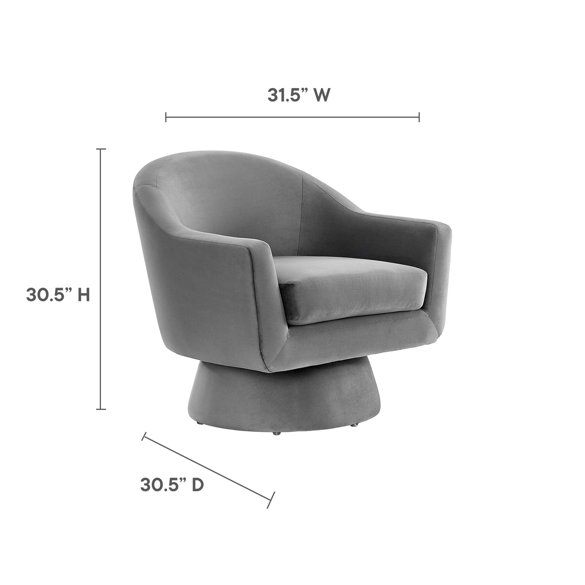 Modway Astral Performance Velvet Fabric and Wood Swivel Chair
