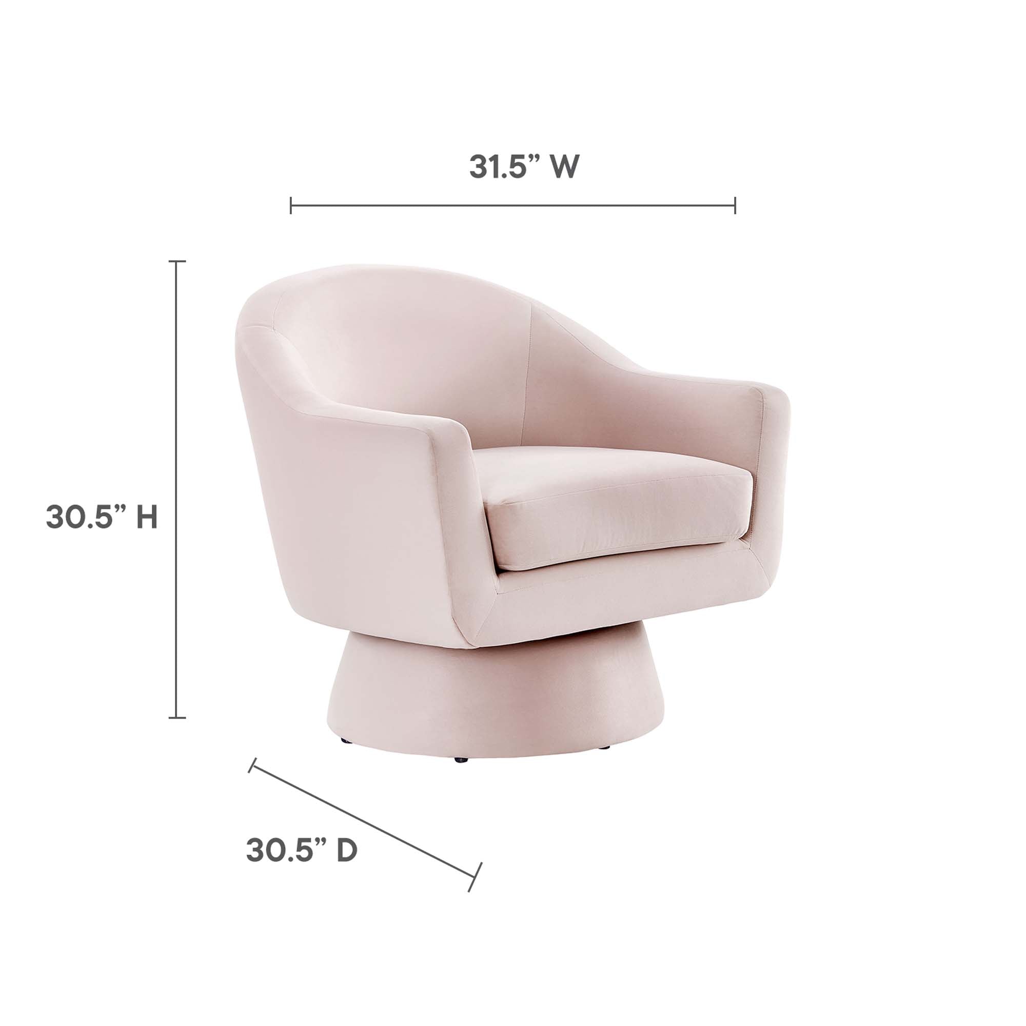 Modway Astral Performance Velvet Fabric and Wood Swivel Chair