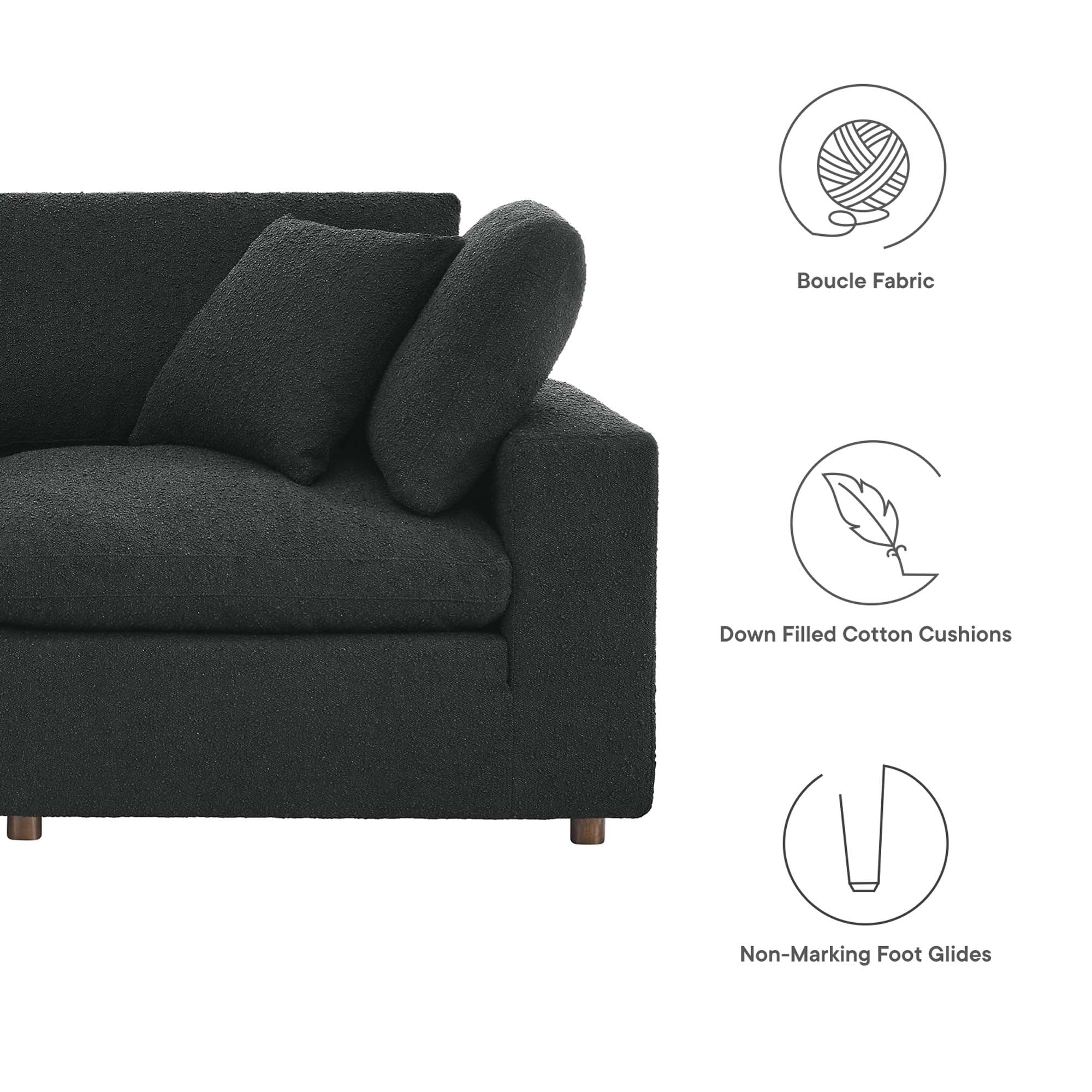 Modway Commix Down Filled Overstuffed Boucle Fabric Loveseat