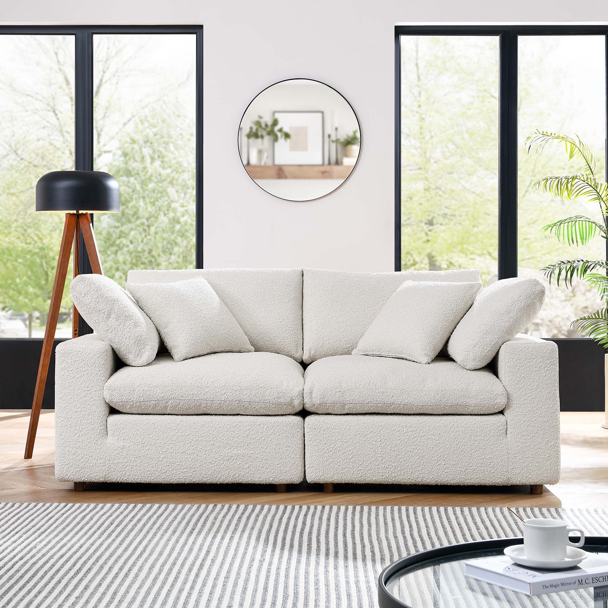 Modway Commix Down Filled Overstuffed Boucle Fabric Loveseat