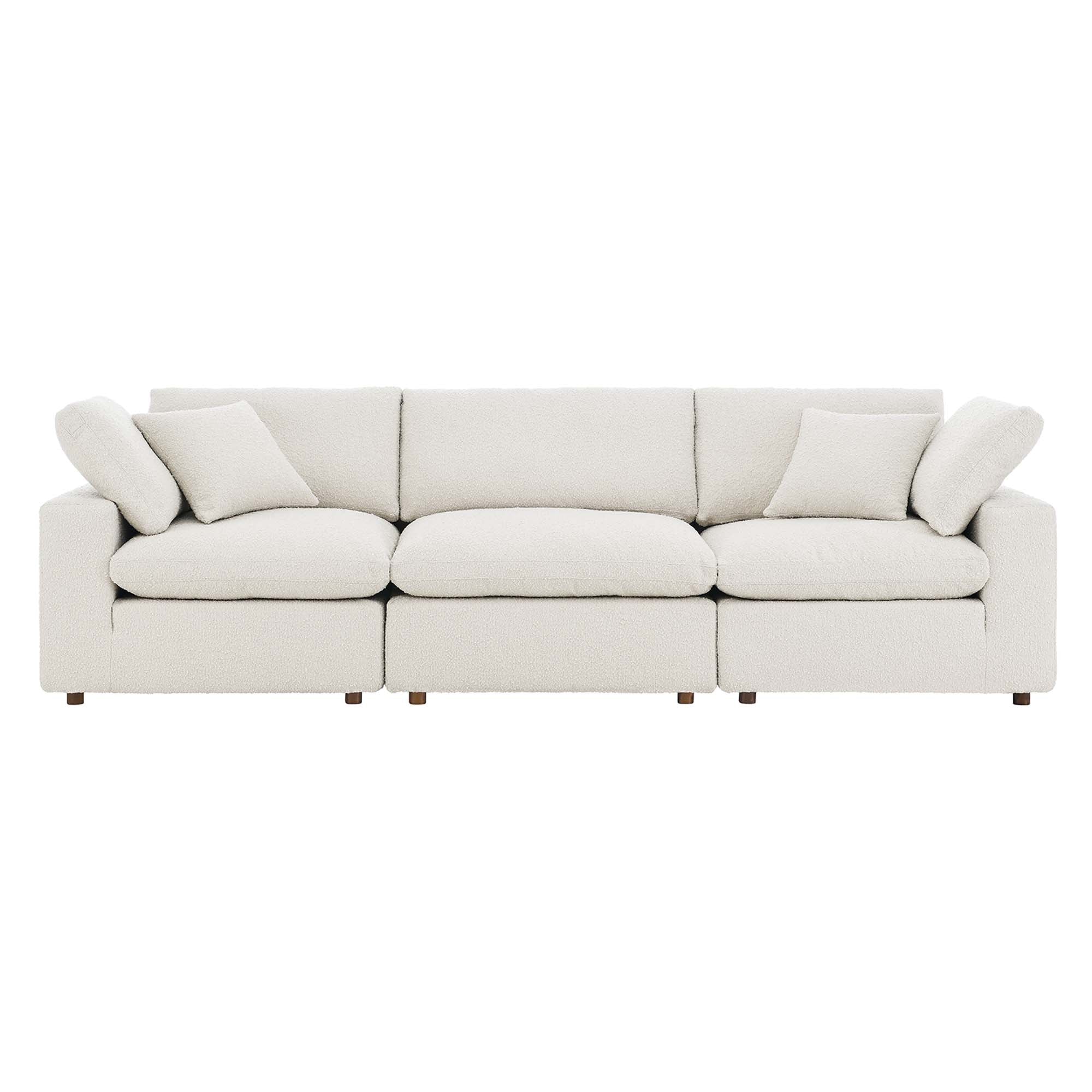 Modway Commix Down Filled Overstuffed Boucle Fabric 3-Seater Sofa