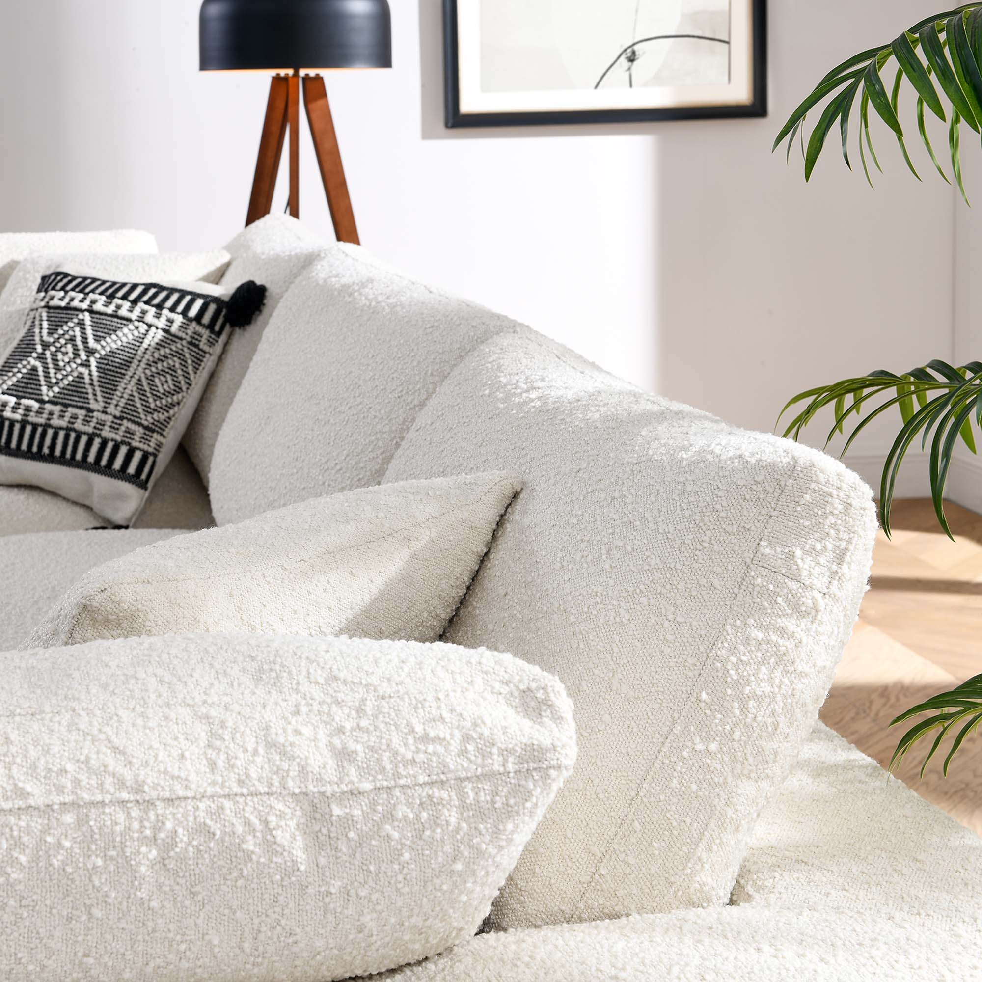 Modway Commix Down Filled Overstuffed Boucle Fabric 3-Seater Sofa