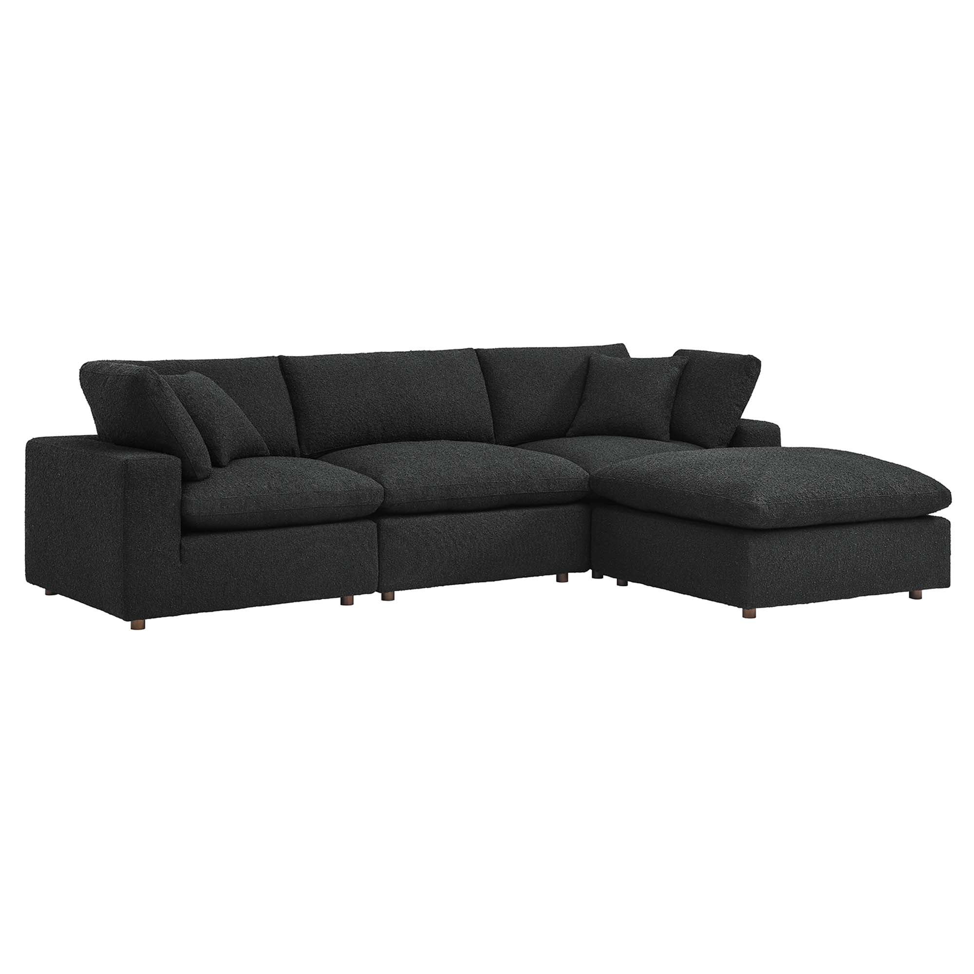 Modway Commix 4-Piece Down Filled Overstuffed Boucle Fabric Sectional Sofa