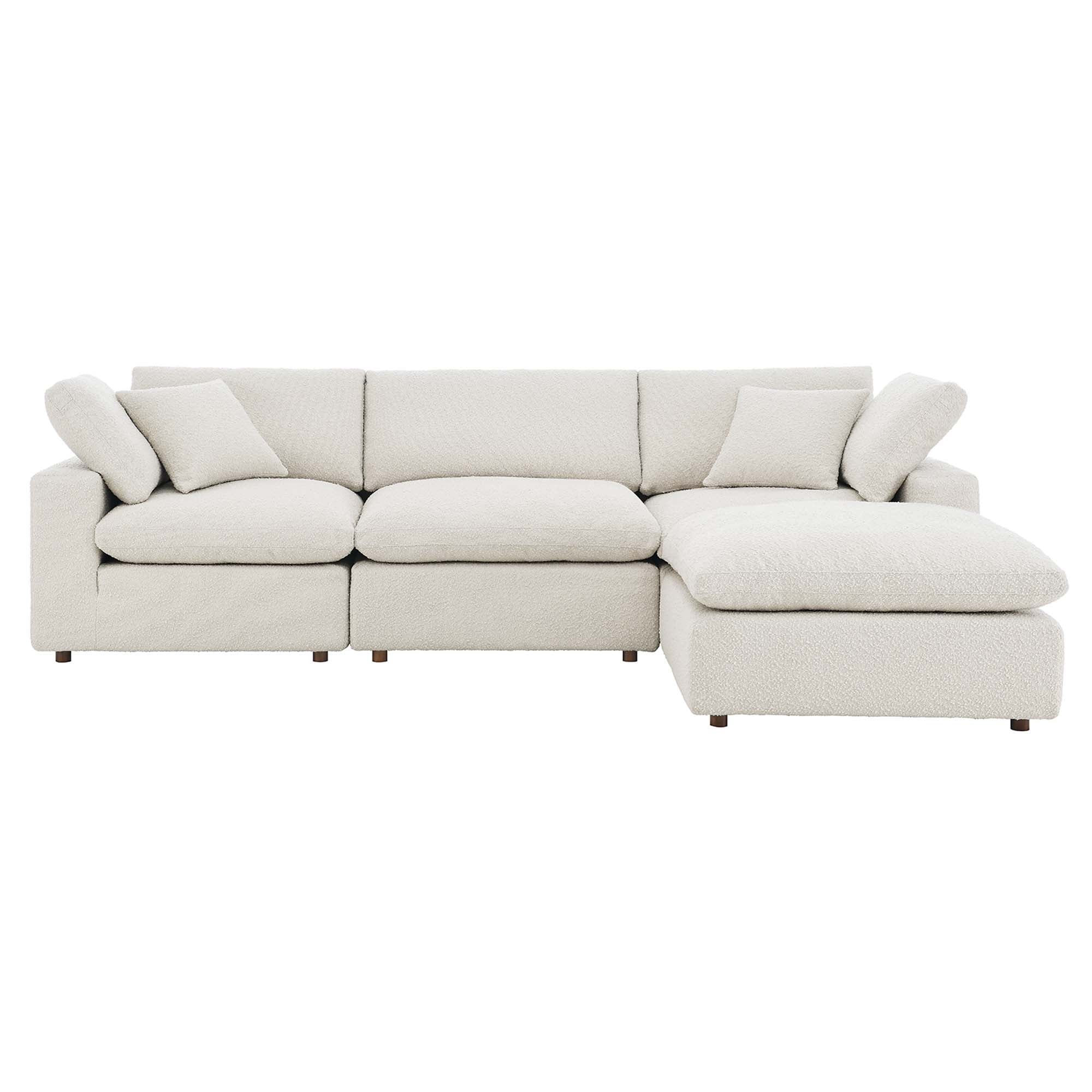 Modway Commix 4-Piece Down Filled Overstuffed Boucle Fabric Sectional Sofa