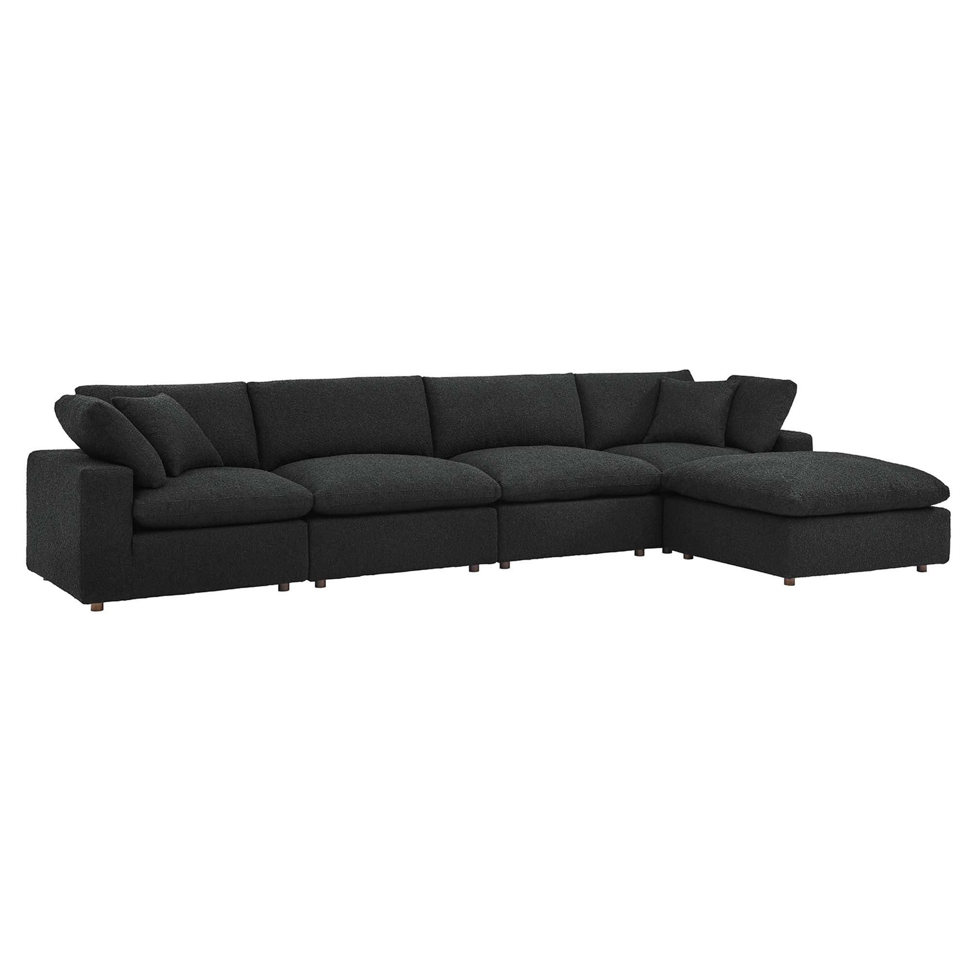 Modway Commix 5-Piece Down Filled Overstuffed Boucle Fabric Sectional Sofa