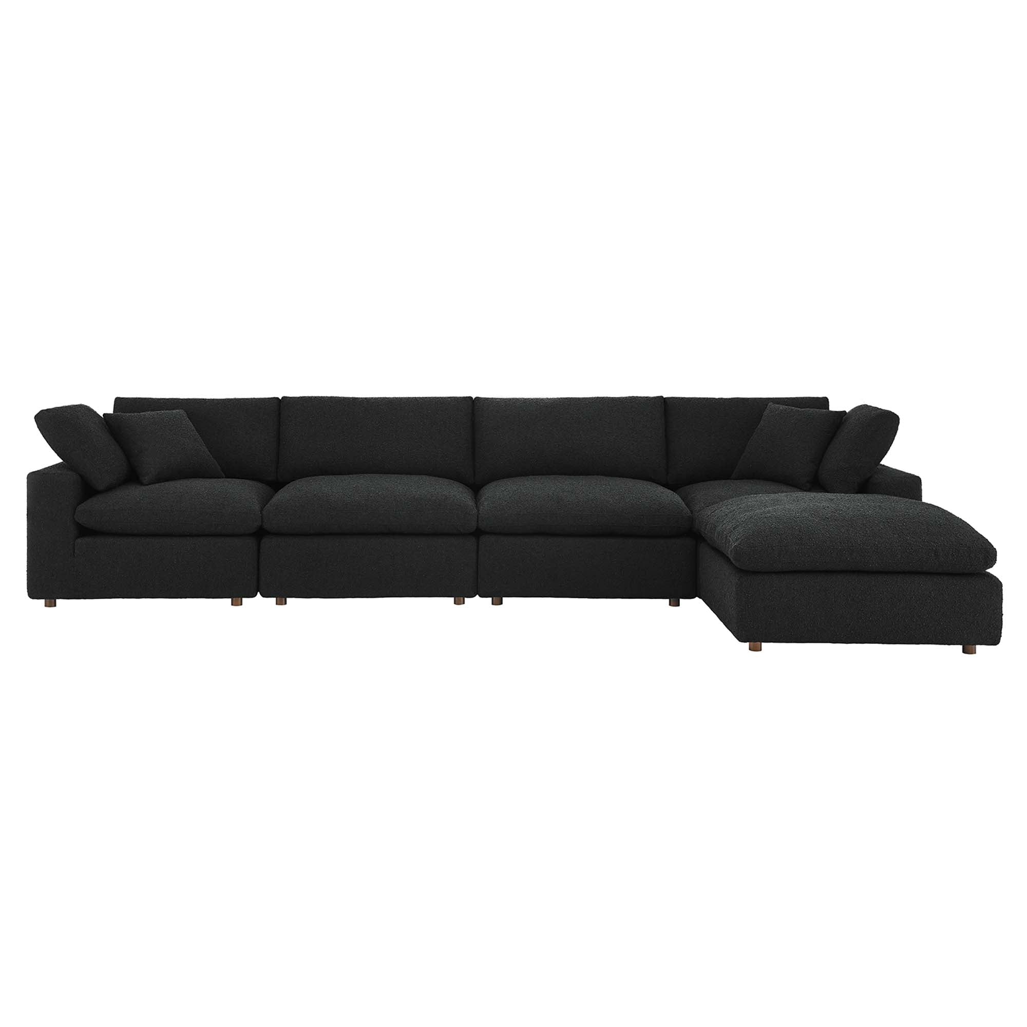 Modway Commix 5-Piece Down Filled Overstuffed Boucle Fabric Sectional Sofa