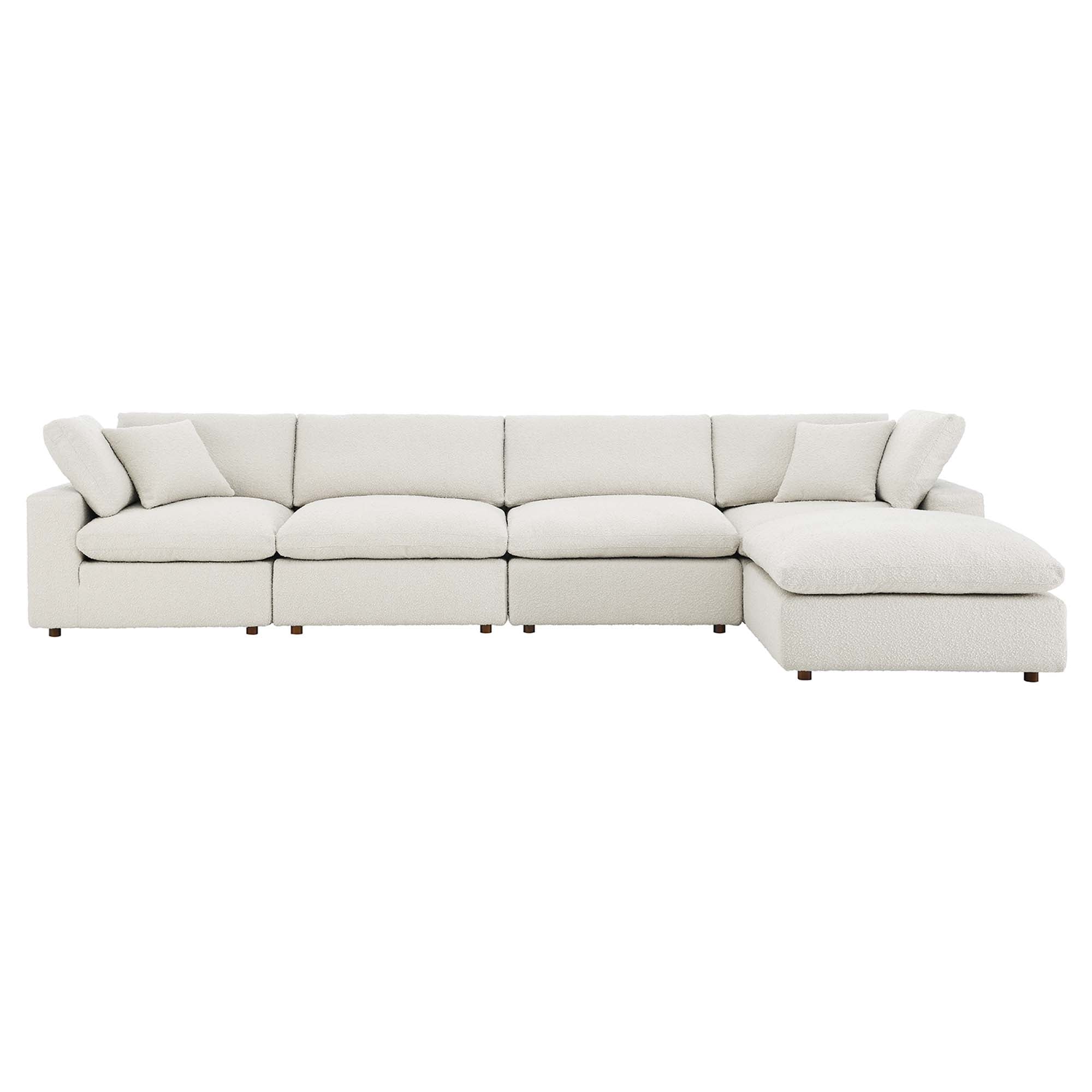 Modway Commix 5-Piece Down Filled Overstuffed Boucle Fabric Sectional Sofa