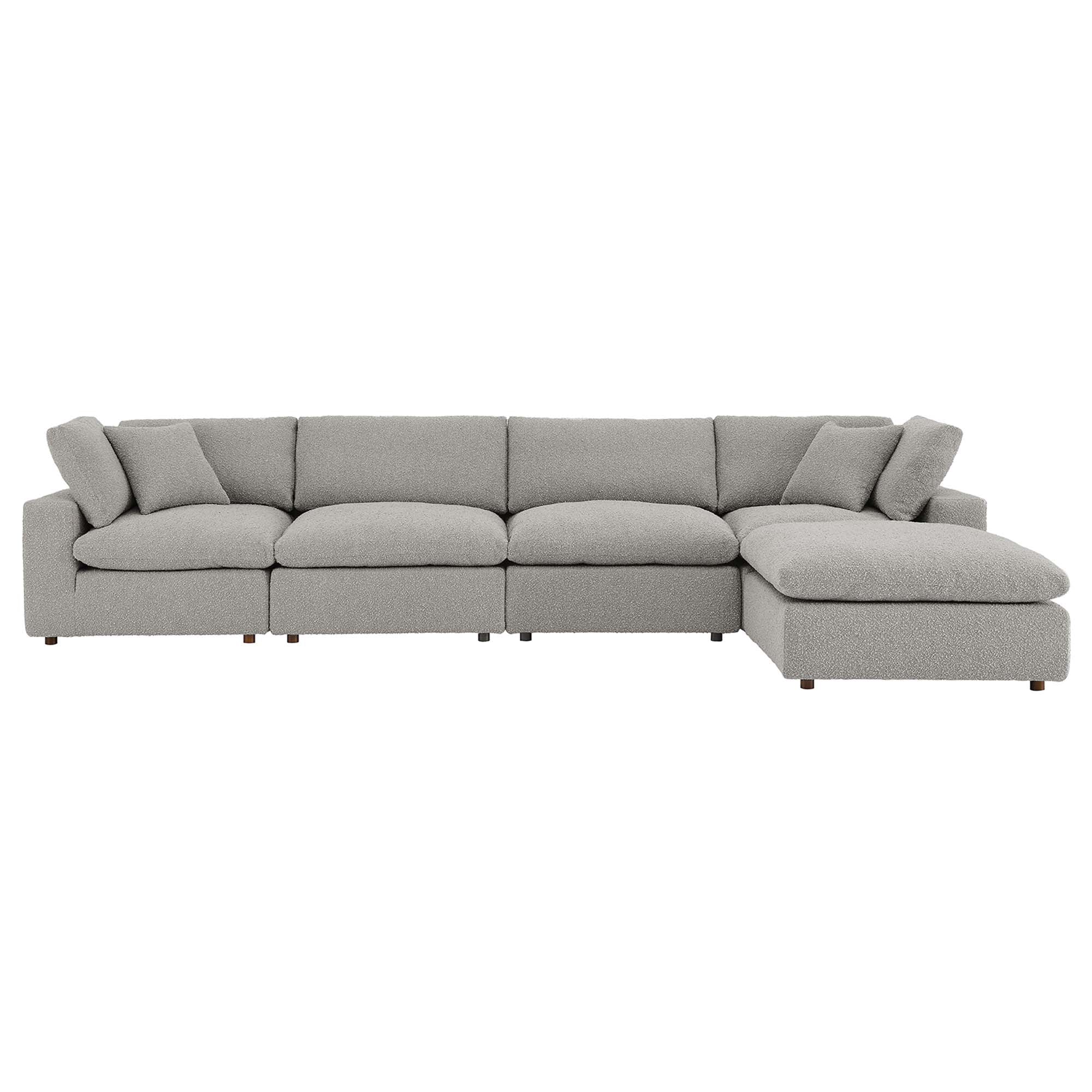 Modway Commix 5-Piece Down Filled Overstuffed Boucle Fabric Sectional Sofa