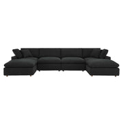 Modway Commix 6-Piece Down Filled Overstuffed Boucle Sectional Sofa
