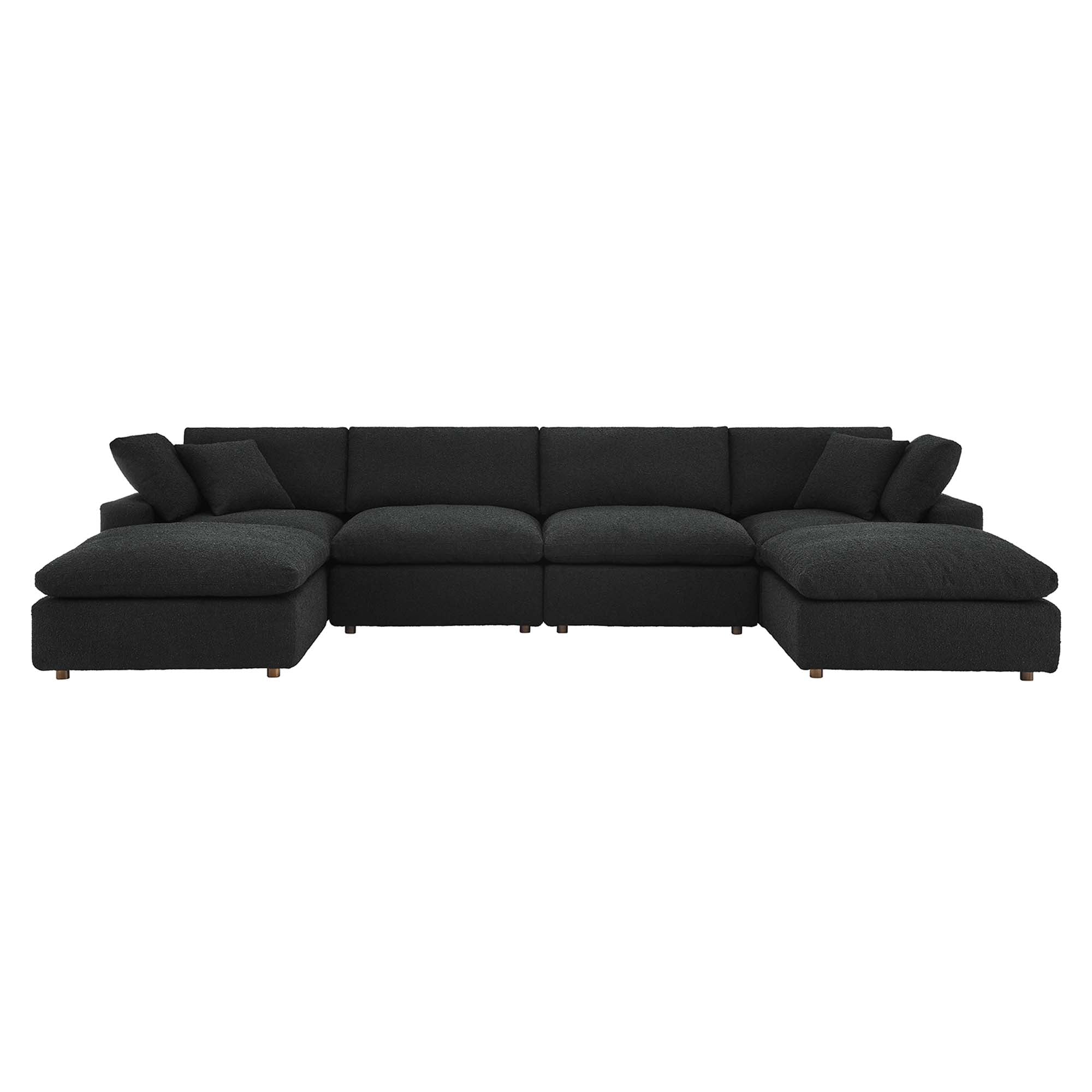 Modway Commix 6-Piece Down Filled Overstuffed Boucle Sectional Sofa