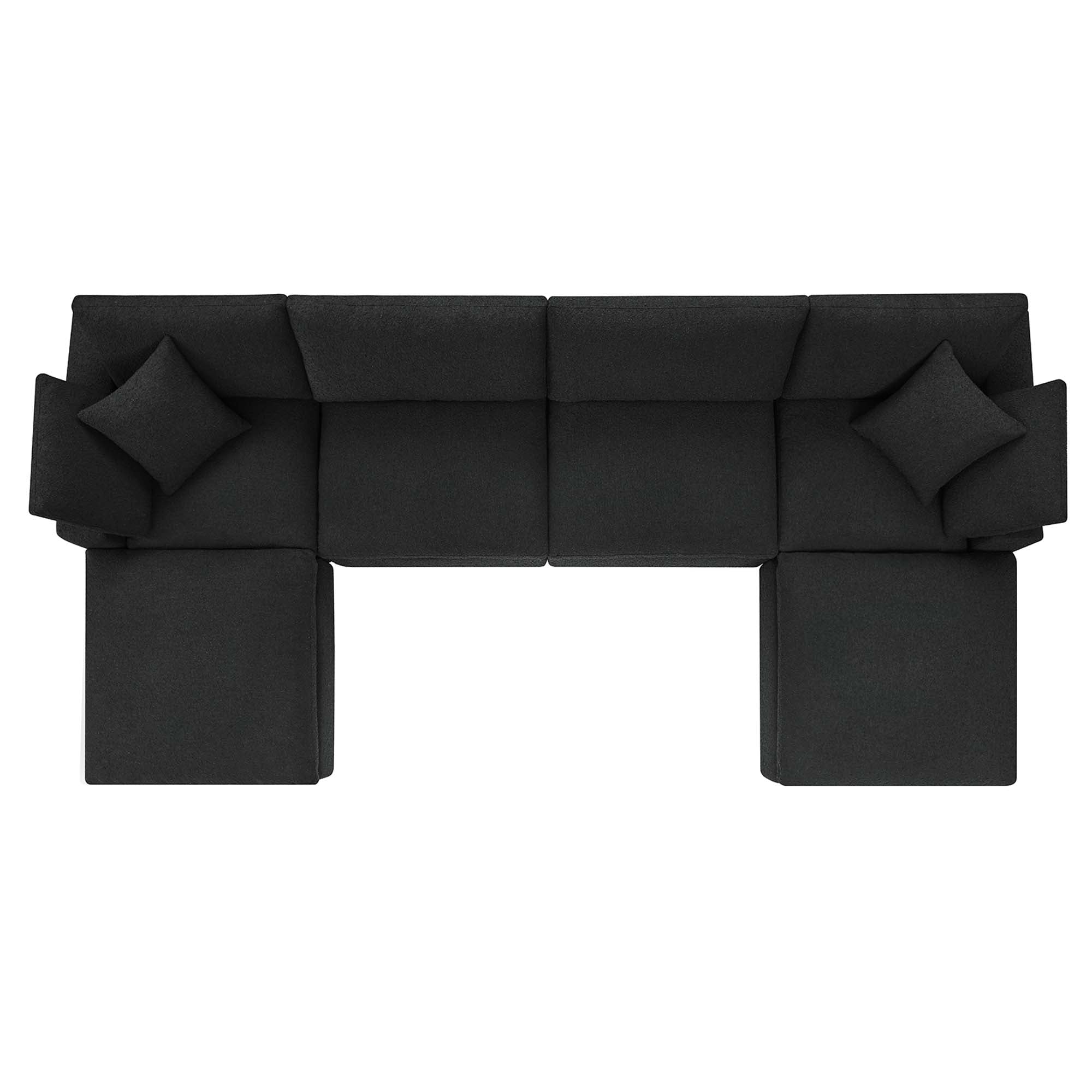 Modway Commix 6-Piece Down Filled Overstuffed Boucle Sectional Sofa