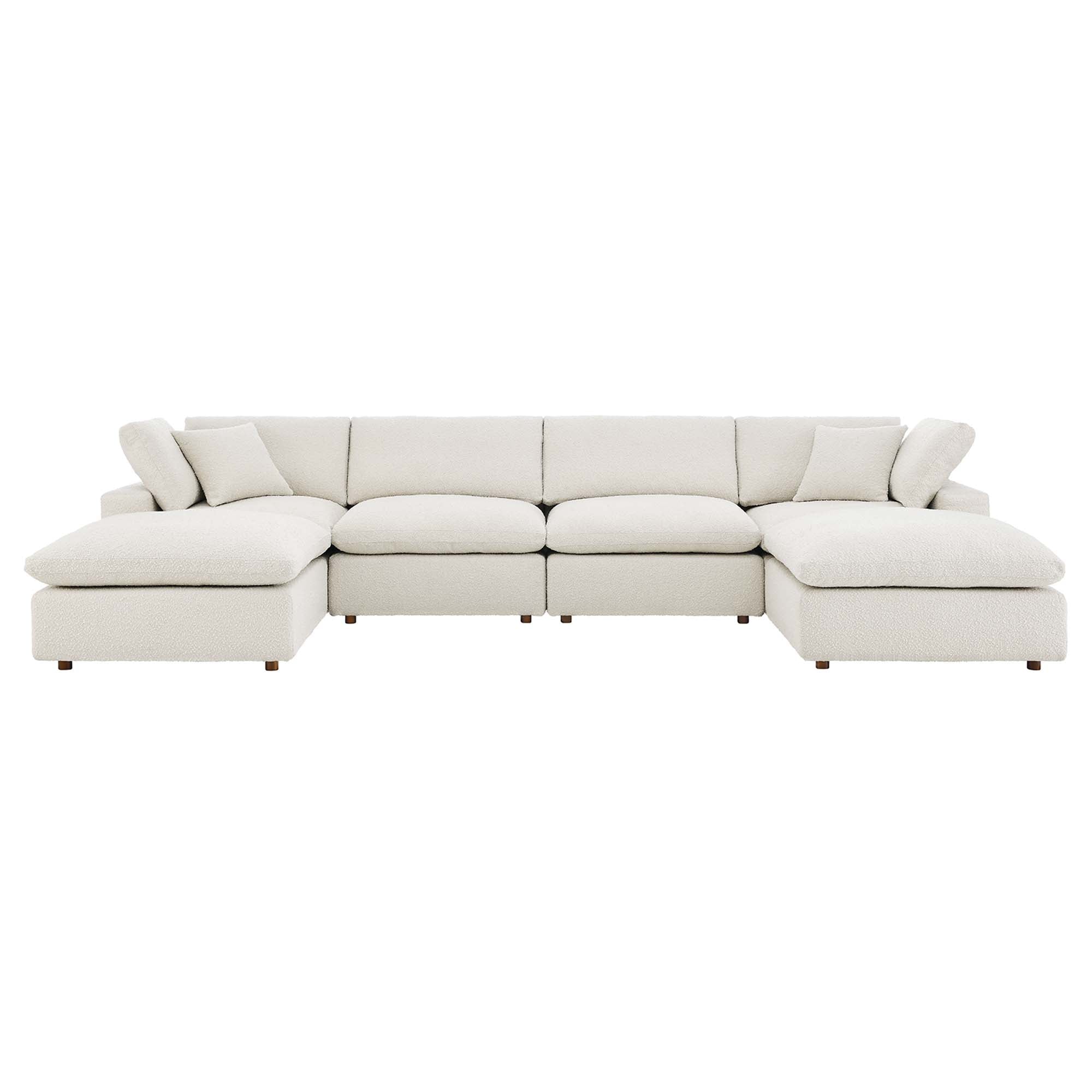 Modway Commix 6-Piece Down Filled Overstuffed Boucle Sectional Sofa