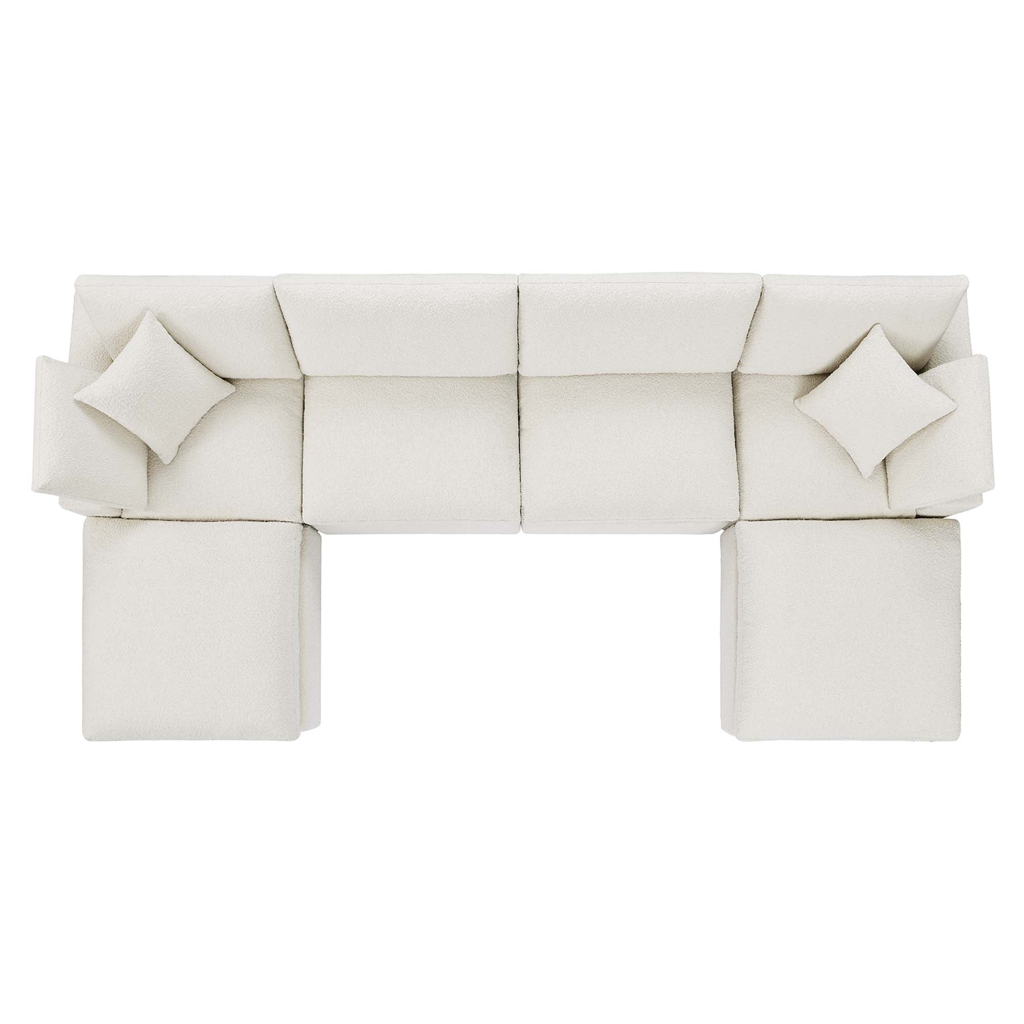 Modway Commix 6-Piece Down Filled Overstuffed Boucle Sectional Sofa