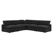 Modway Commix 5-Piece Down Filled Overstuffed Boucle Fabric Sectional Sofa