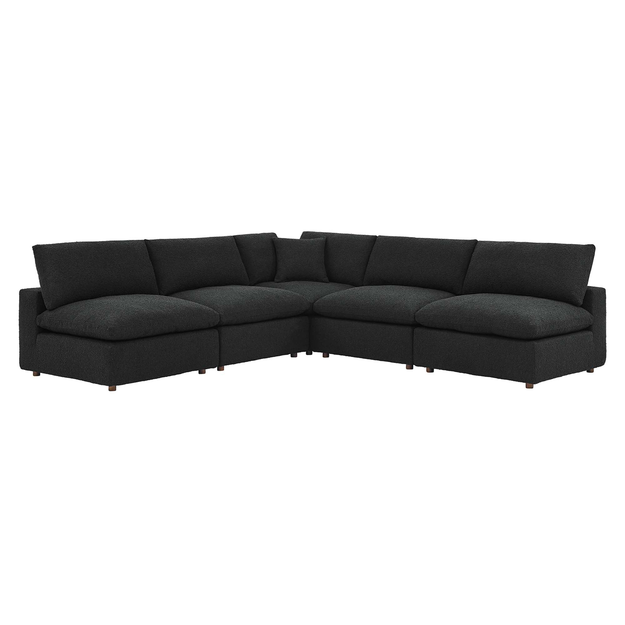 Modway Commix 5-Piece Down Filled Overstuffed Boucle Fabric Sectional Sofa