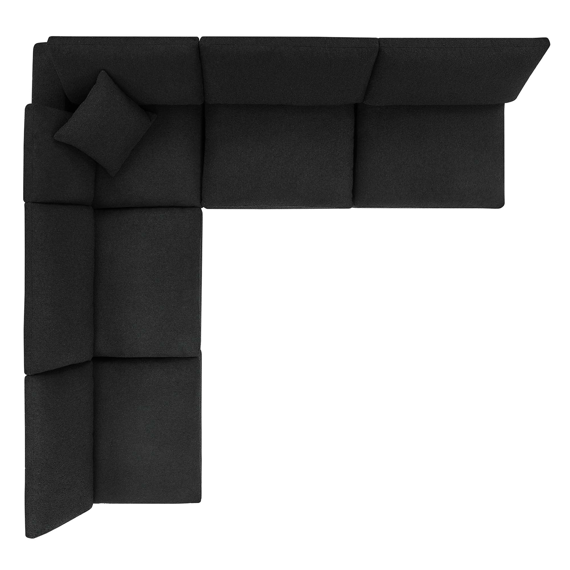 Modway Commix 5-Piece Down Filled Overstuffed Boucle Fabric Sectional Sofa