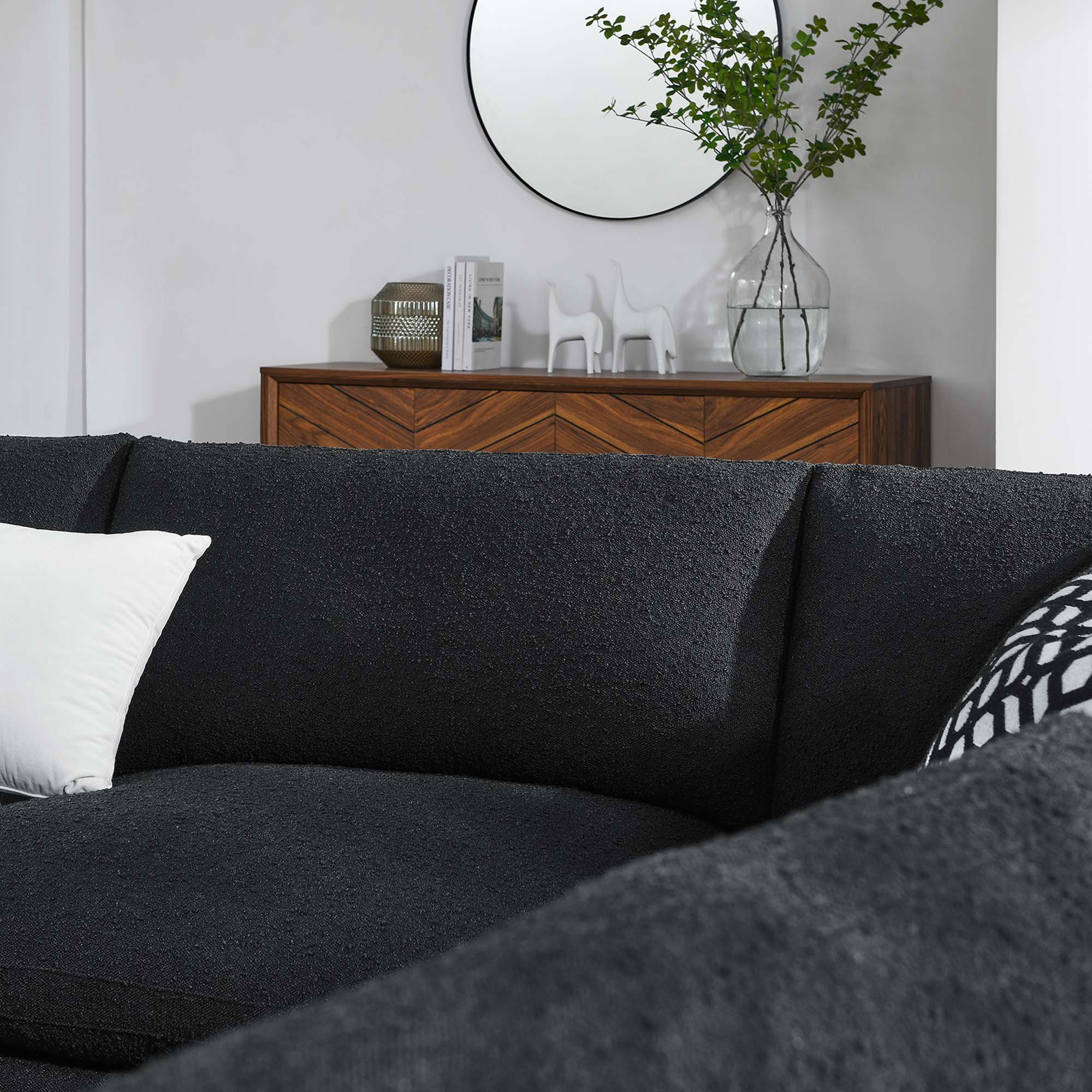 Modway Commix 5-Piece Down Filled Overstuffed Boucle Fabric Sectional Sofa