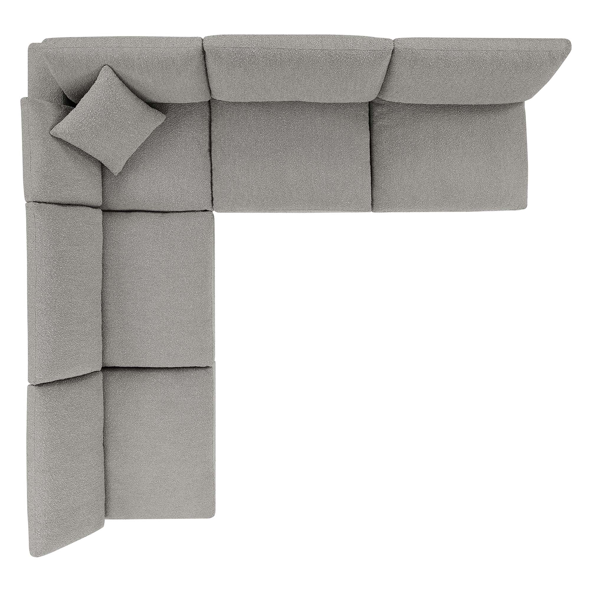 Modway Commix 5-Piece Down Filled Overstuffed Boucle Fabric Sectional Sofa