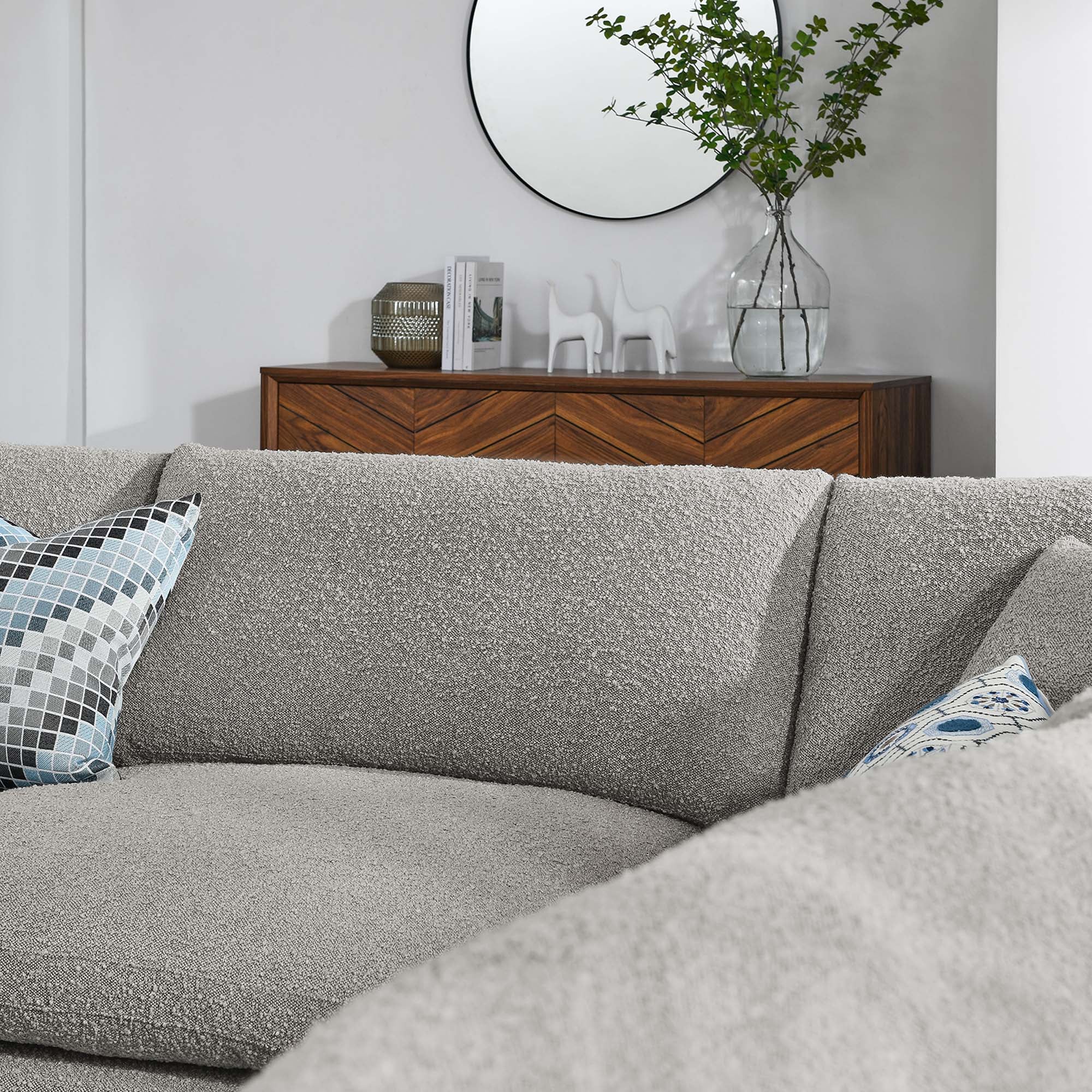 Modway Commix 5-Piece Down Filled Overstuffed Boucle Fabric Sectional Sofa