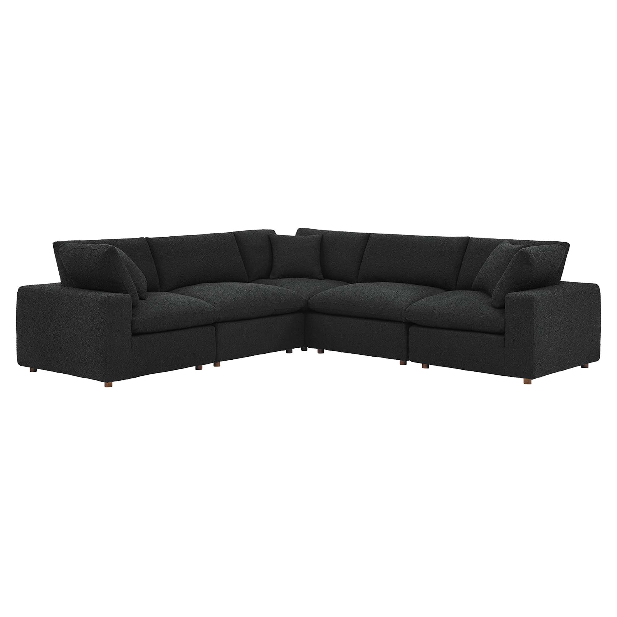 Modway Commix 5-Piece Down Filled Overstuffed Boucle Sectional Sofa