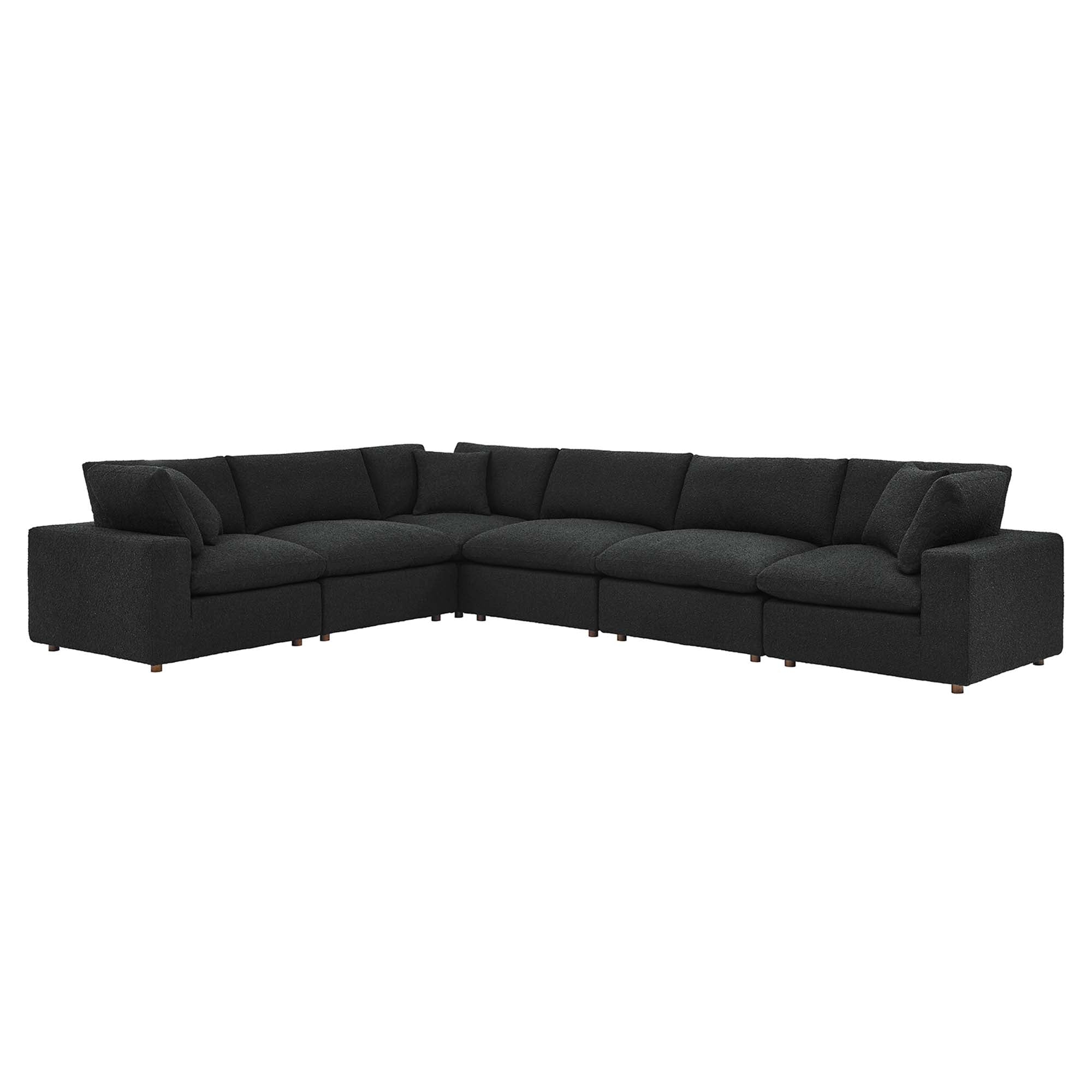 Modway Commix 6-Piece Down Filled Overstuffed Boucle Fabric Sectional Sofa