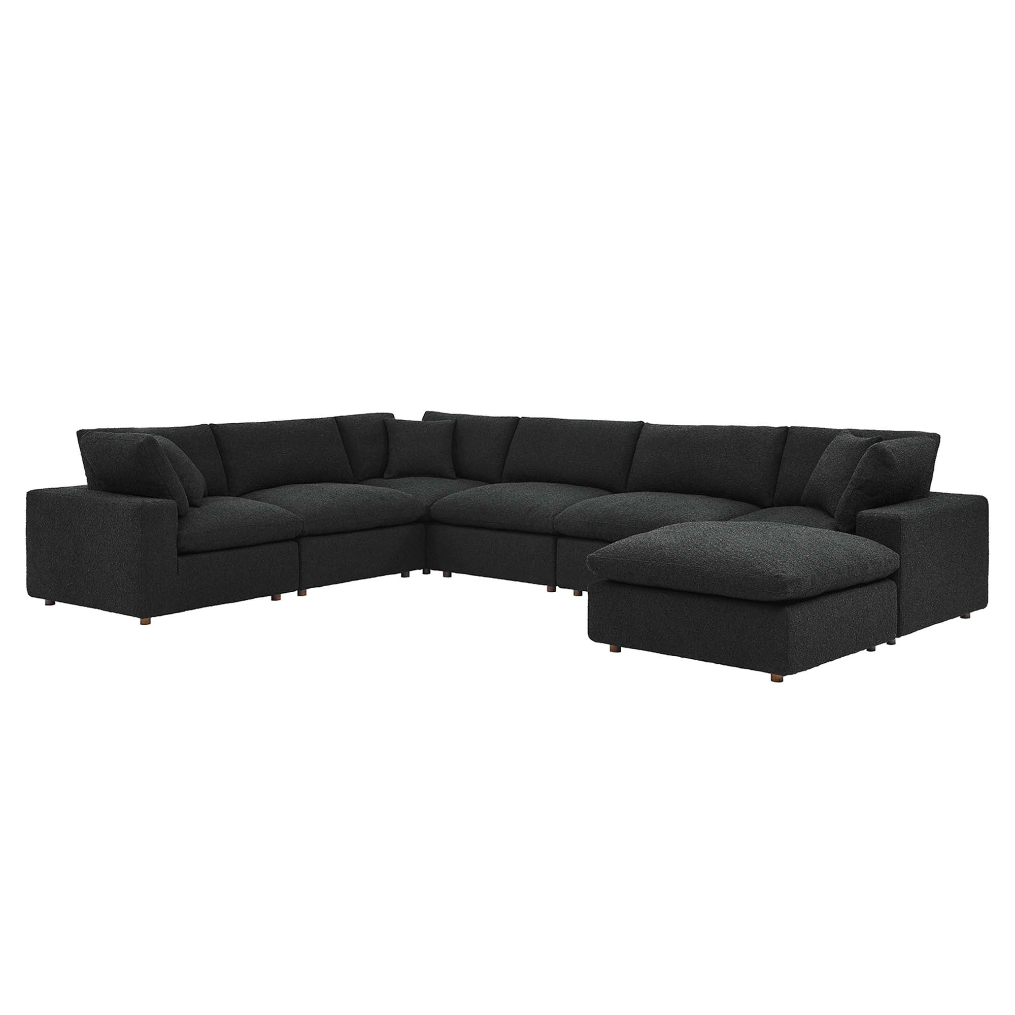 Modway Commix 7-Piece Down Filled Overstuffed Boucle Sectional Sofa