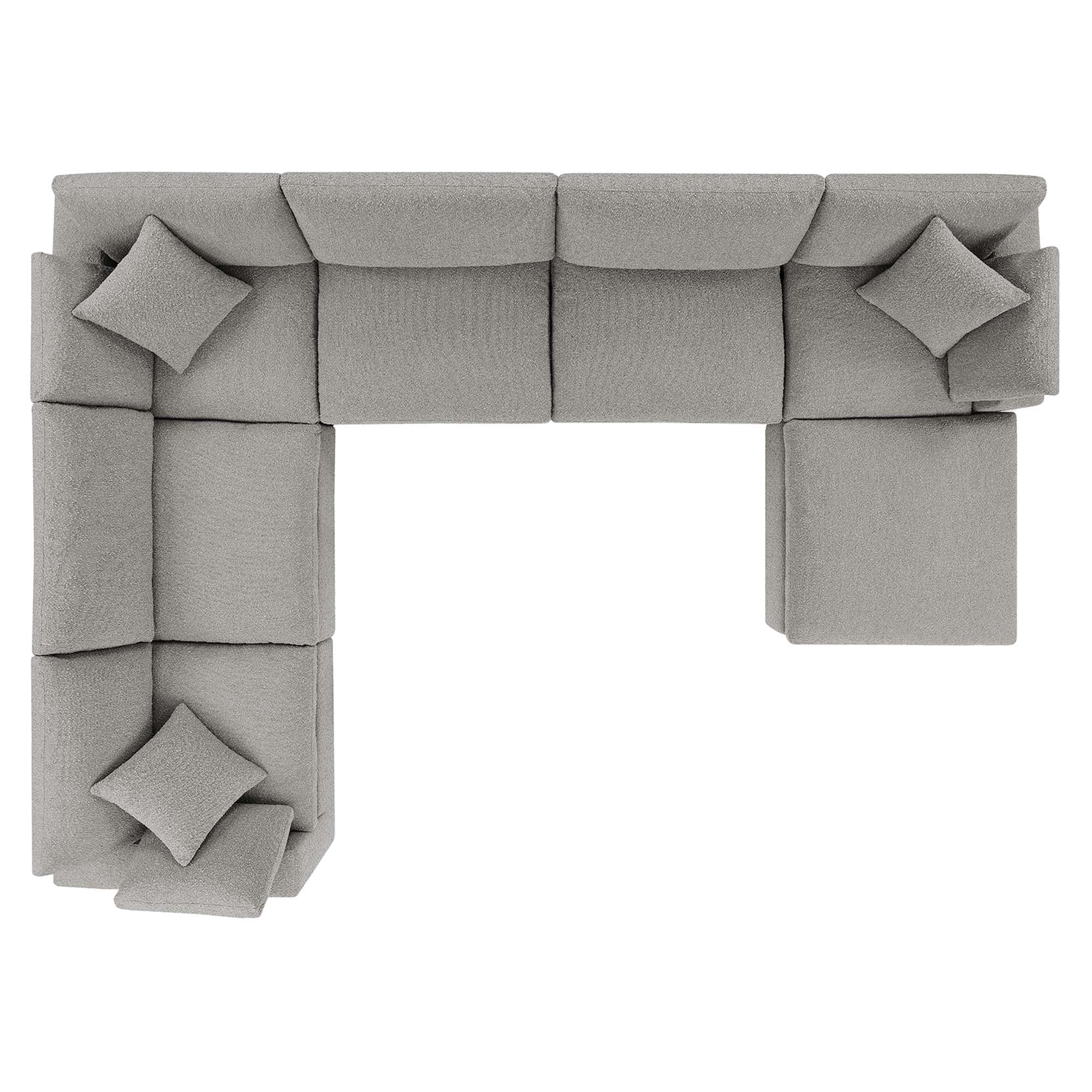Modway Commix 7-Piece Down Filled Overstuffed Boucle Sectional Sofa