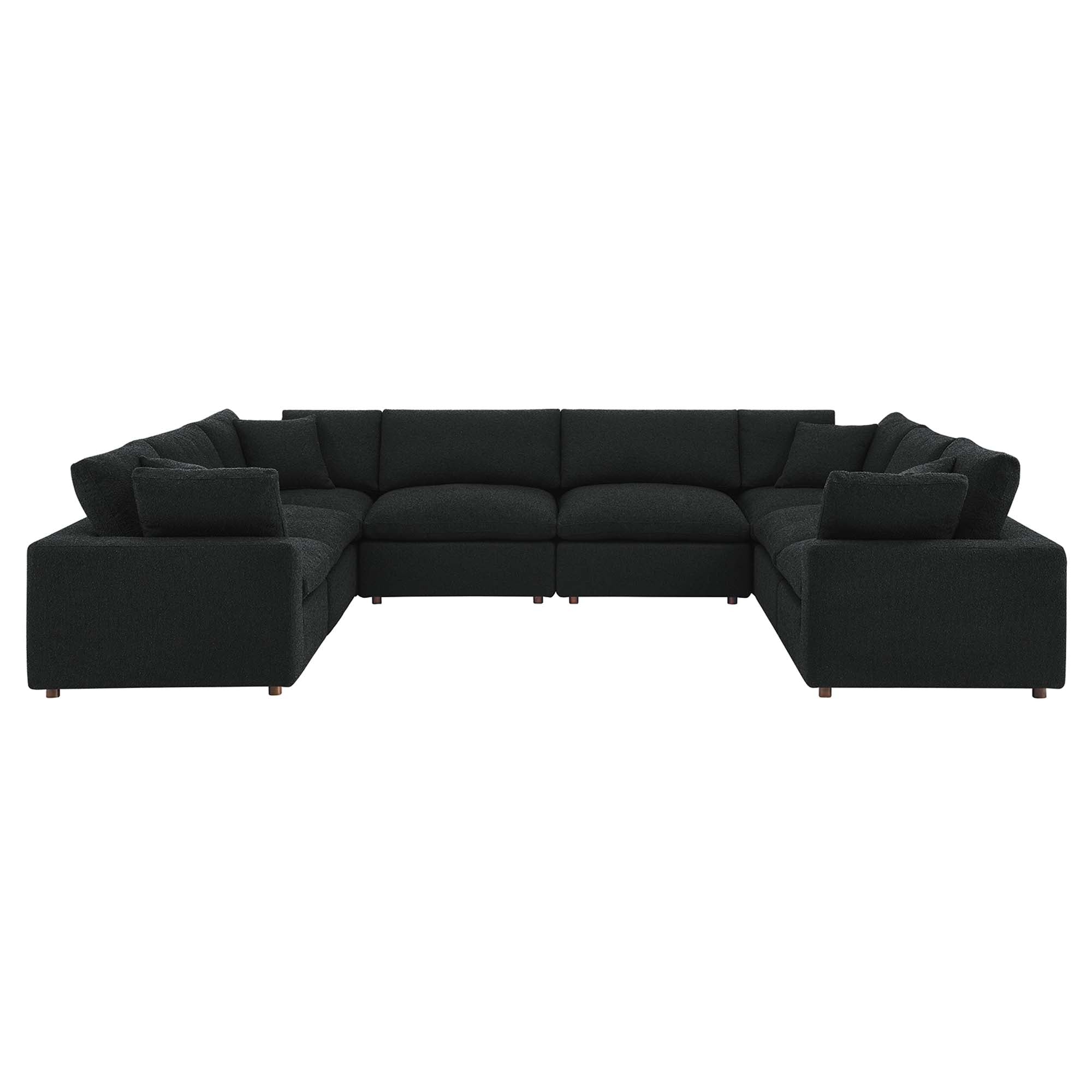 Modway Commix 8-Piece Down Filled Overstuffed Boucle Fabric Sectional Sofa