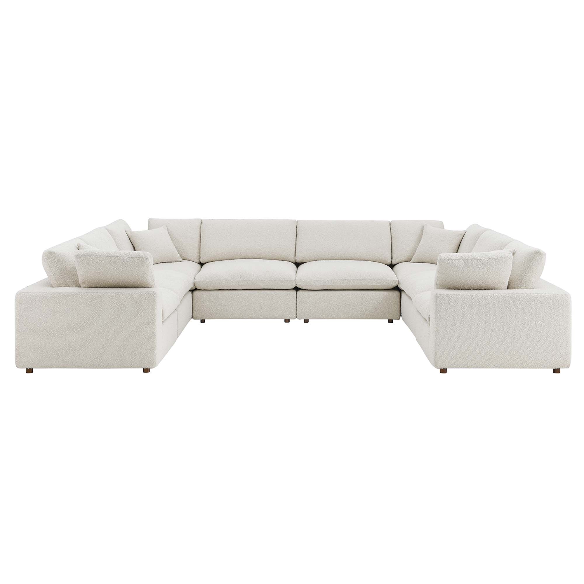 Modway Commix 8-Piece Down Filled Overstuffed Boucle Fabric Sectional Sofa