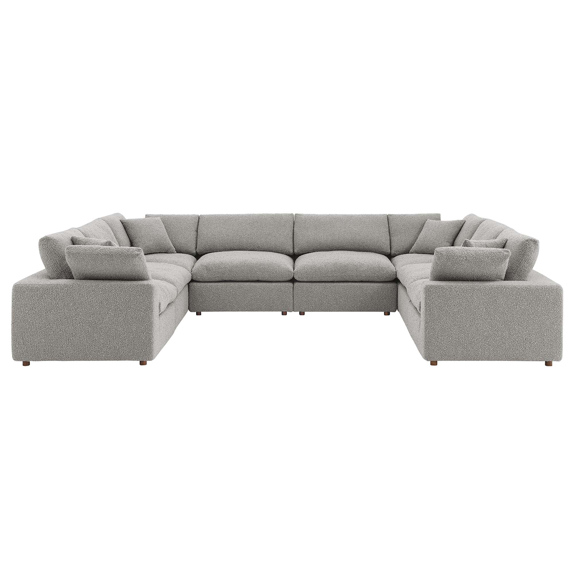 Modway Commix 8-Piece Down Filled Overstuffed Boucle Fabric Sectional Sofa