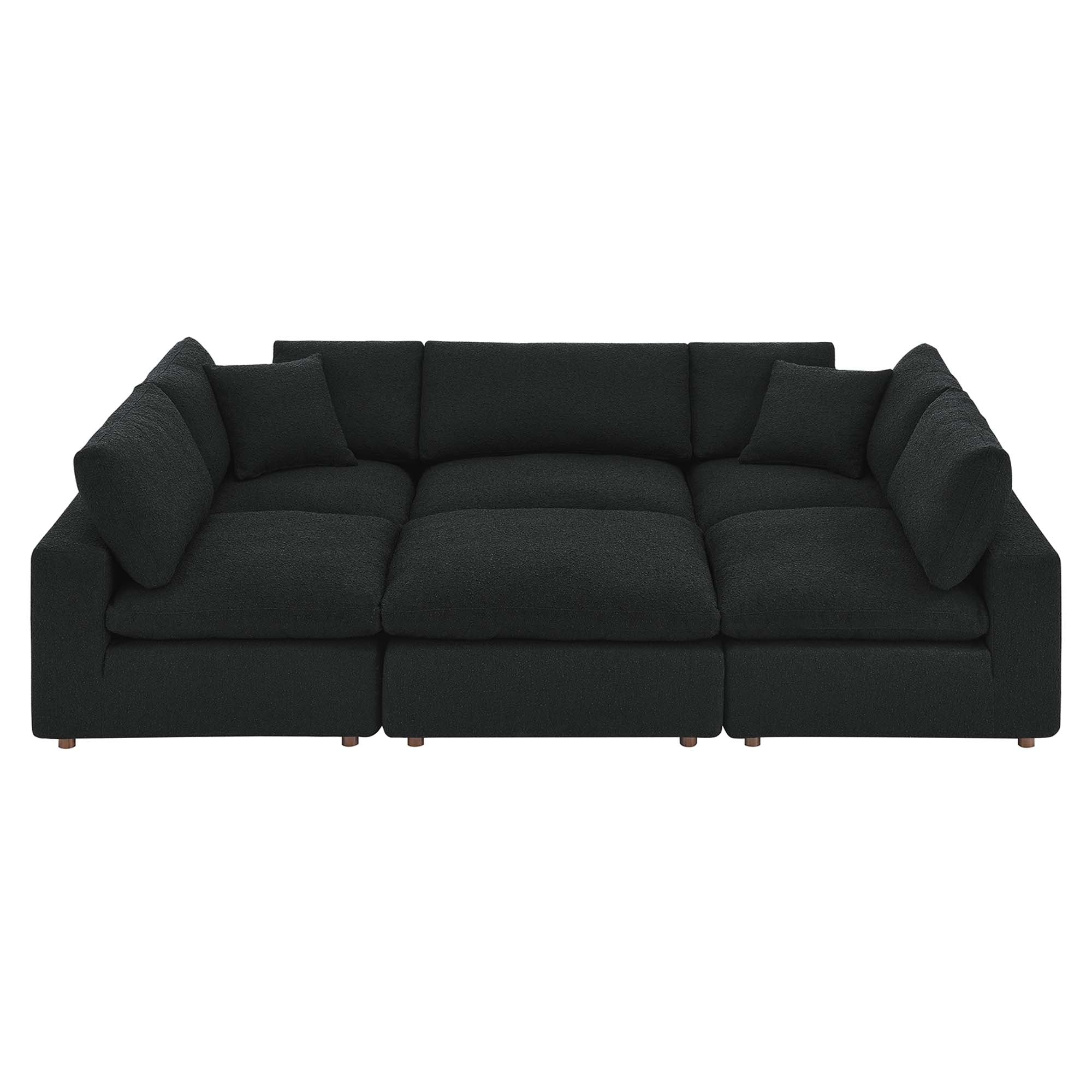 Modway Commix 6-Piece Down Filled Overstuffed Boucle Fabric Sectional Sofa