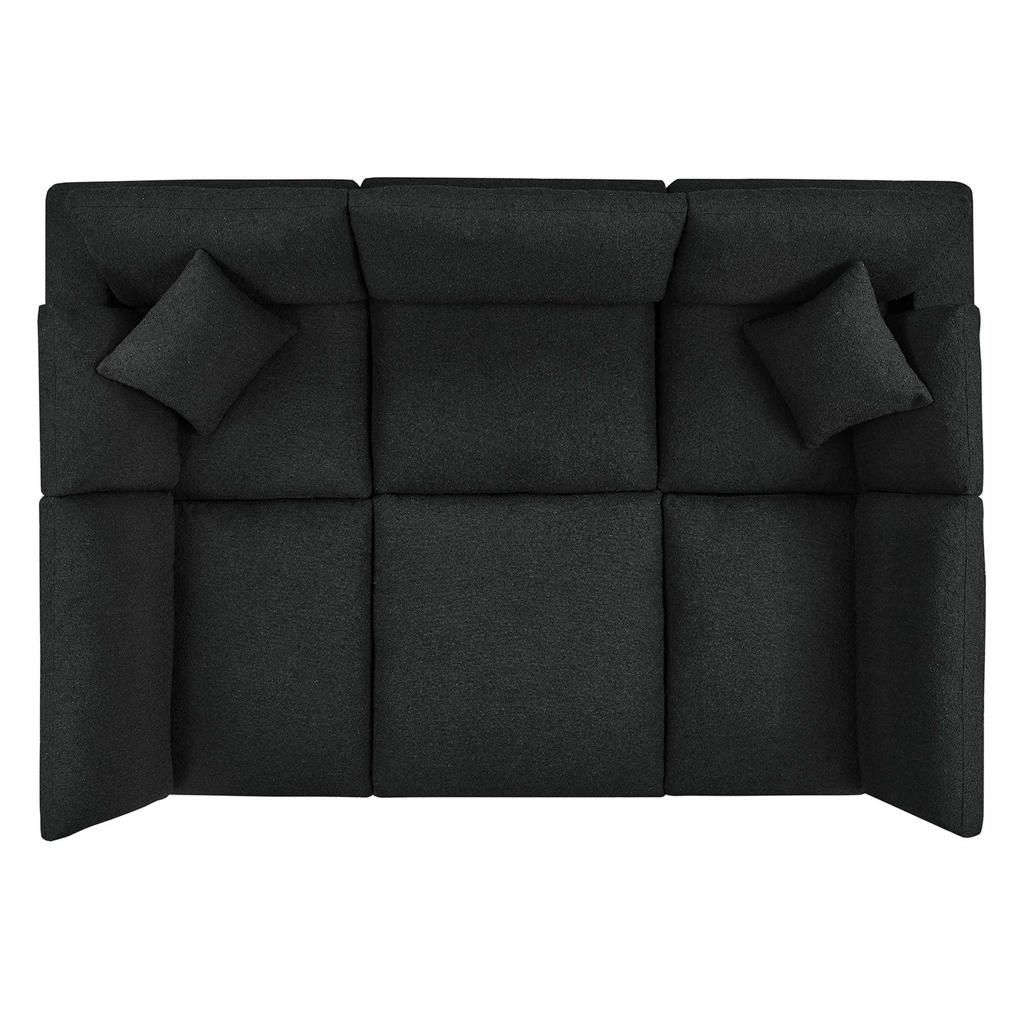 Modway Commix 6-Piece Down Filled Overstuffed Boucle Fabric Sectional Sofa
