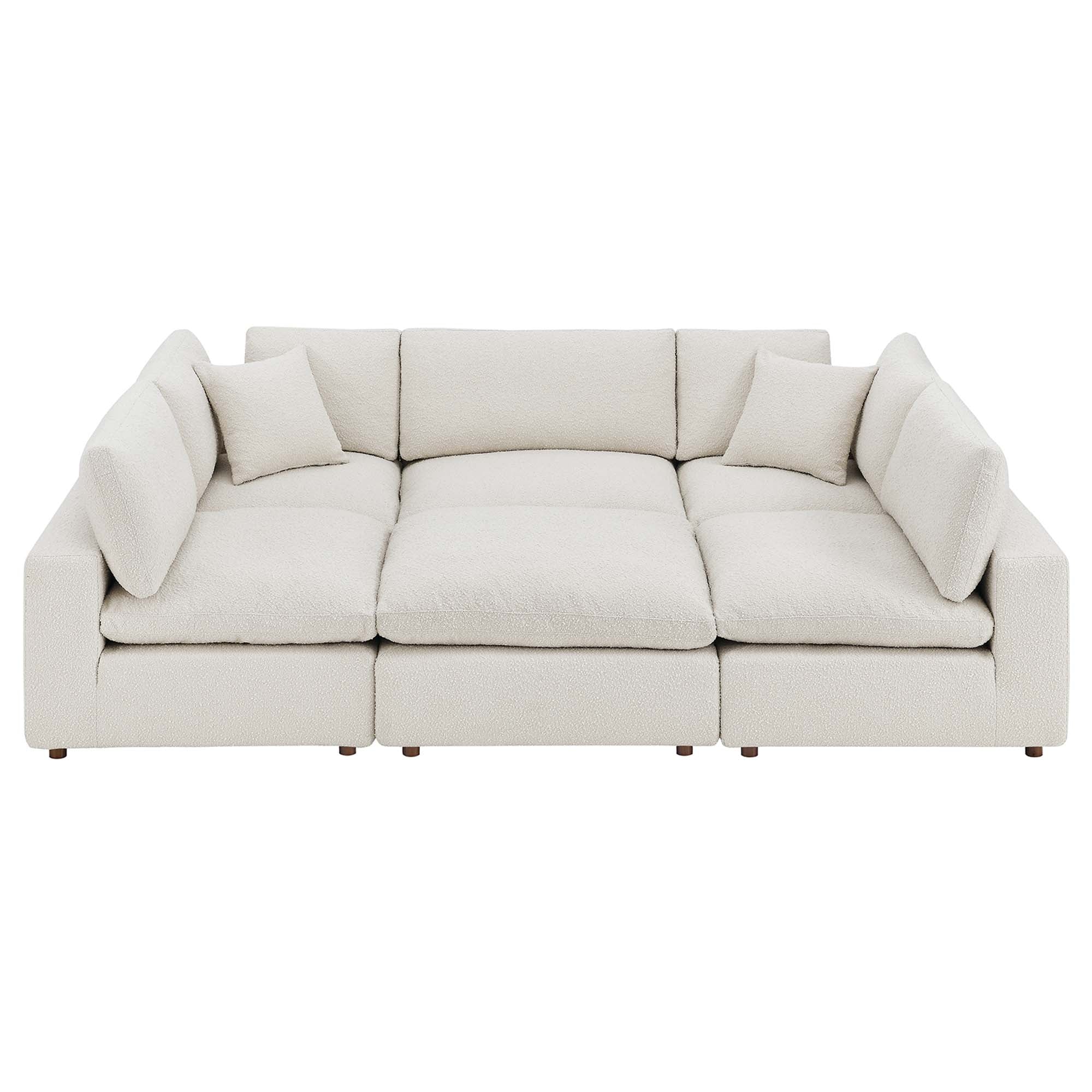 Modway Commix 6-Piece Down Filled Overstuffed Boucle Fabric Sectional Sofa