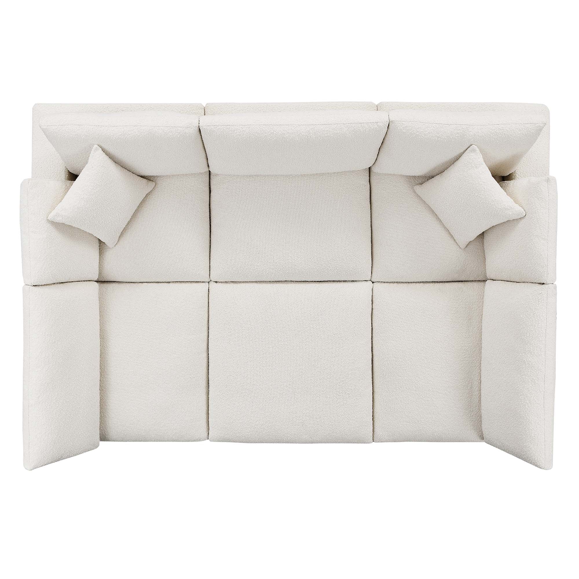 Modway Commix 6-Piece Down Filled Overstuffed Boucle Fabric Sectional Sofa