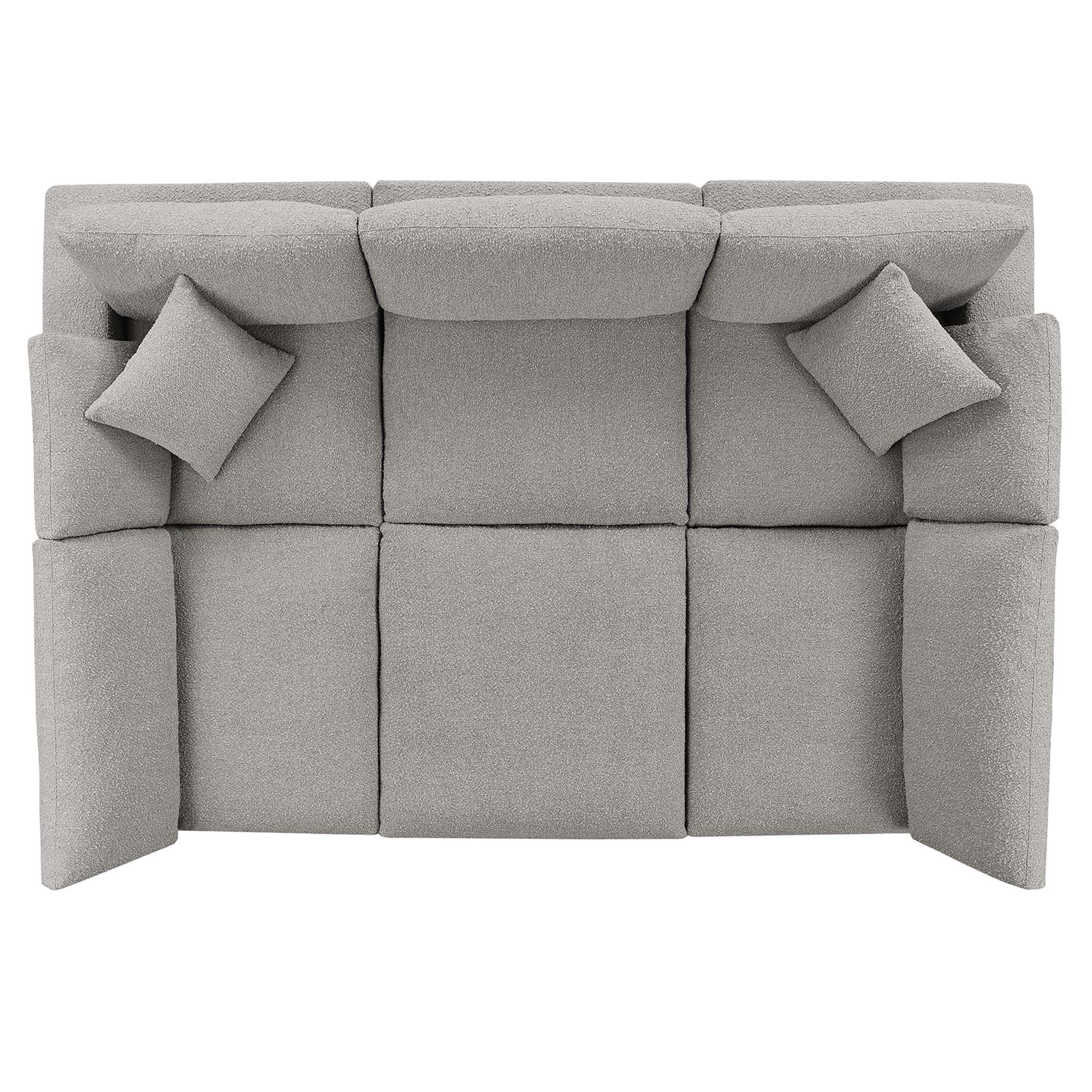 Modway Commix 6-Piece Down Filled Overstuffed Boucle Fabric Sectional Sofa