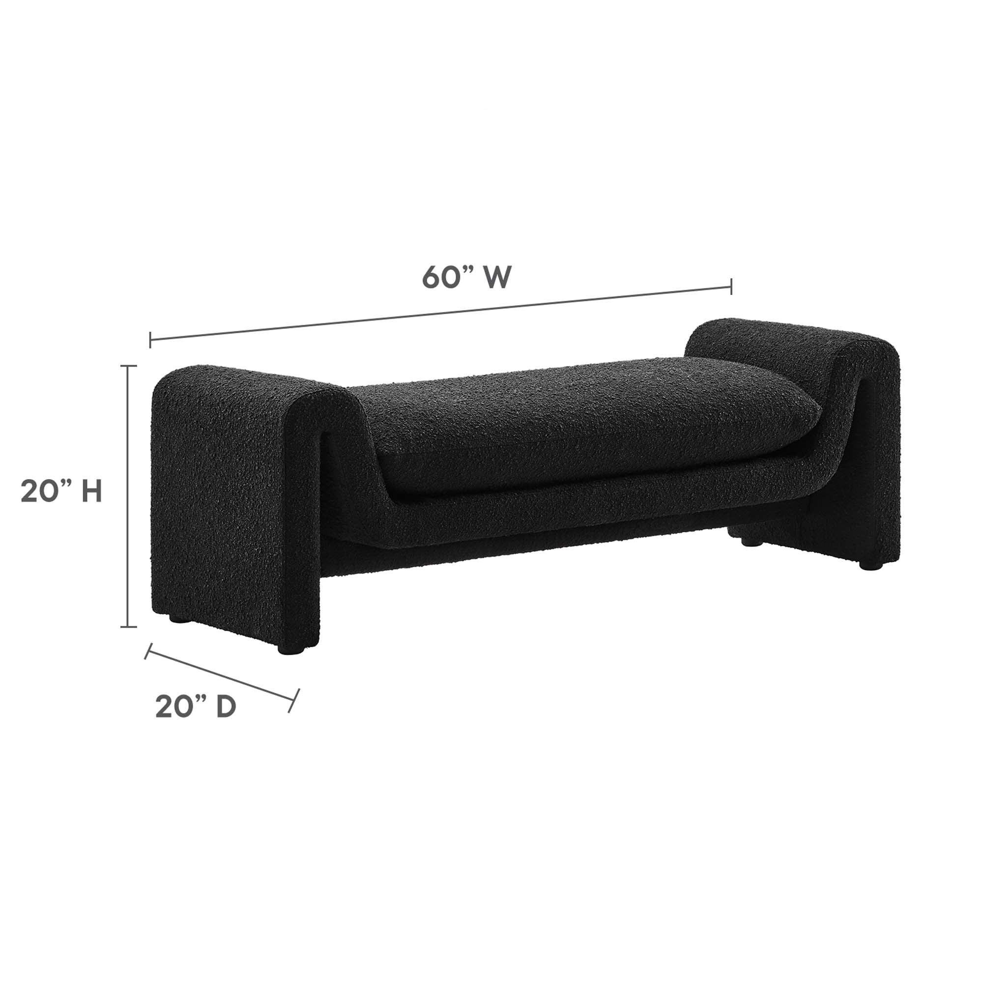 Modway Waverly Boucle Fabric Bench