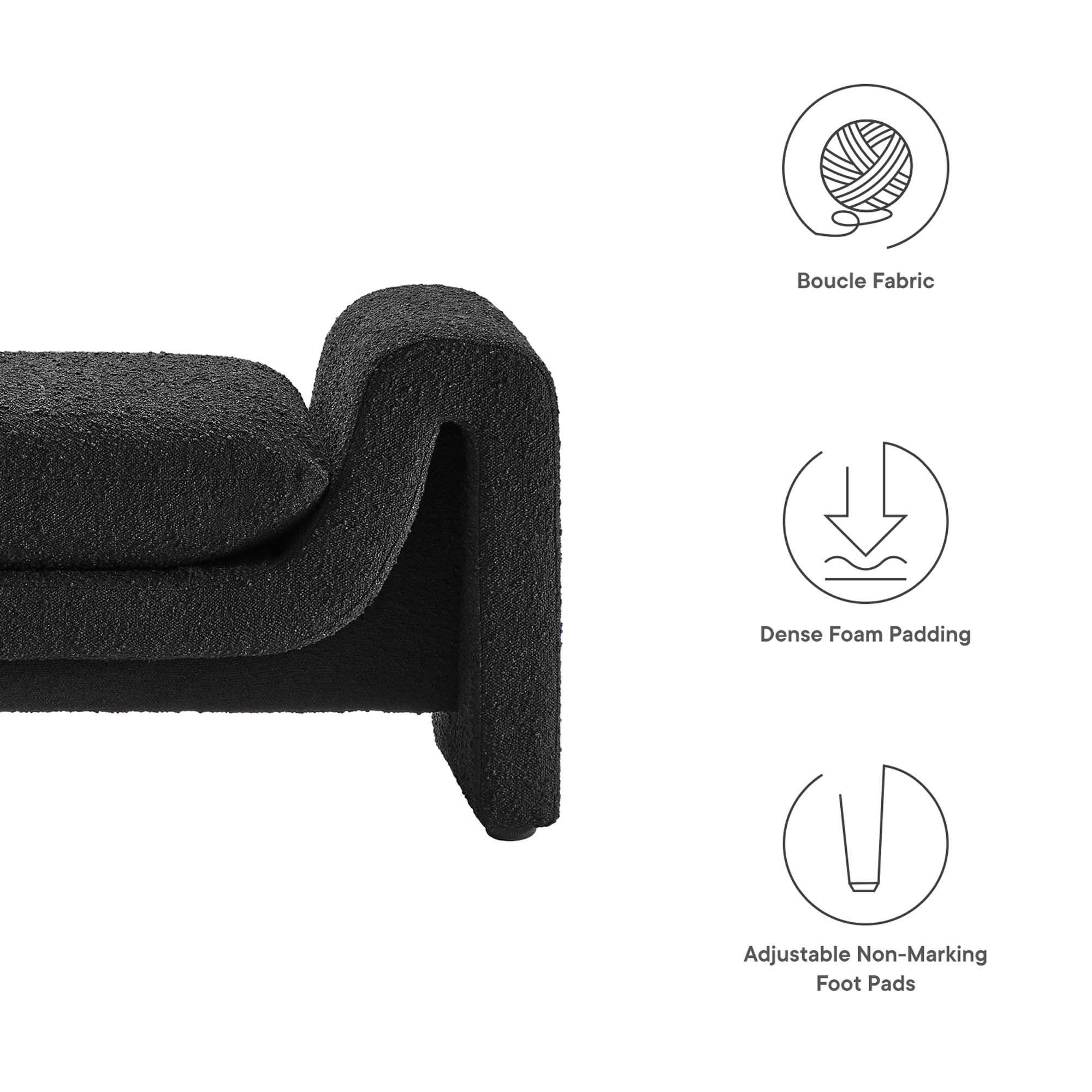 Modway Waverly Boucle Fabric Bench