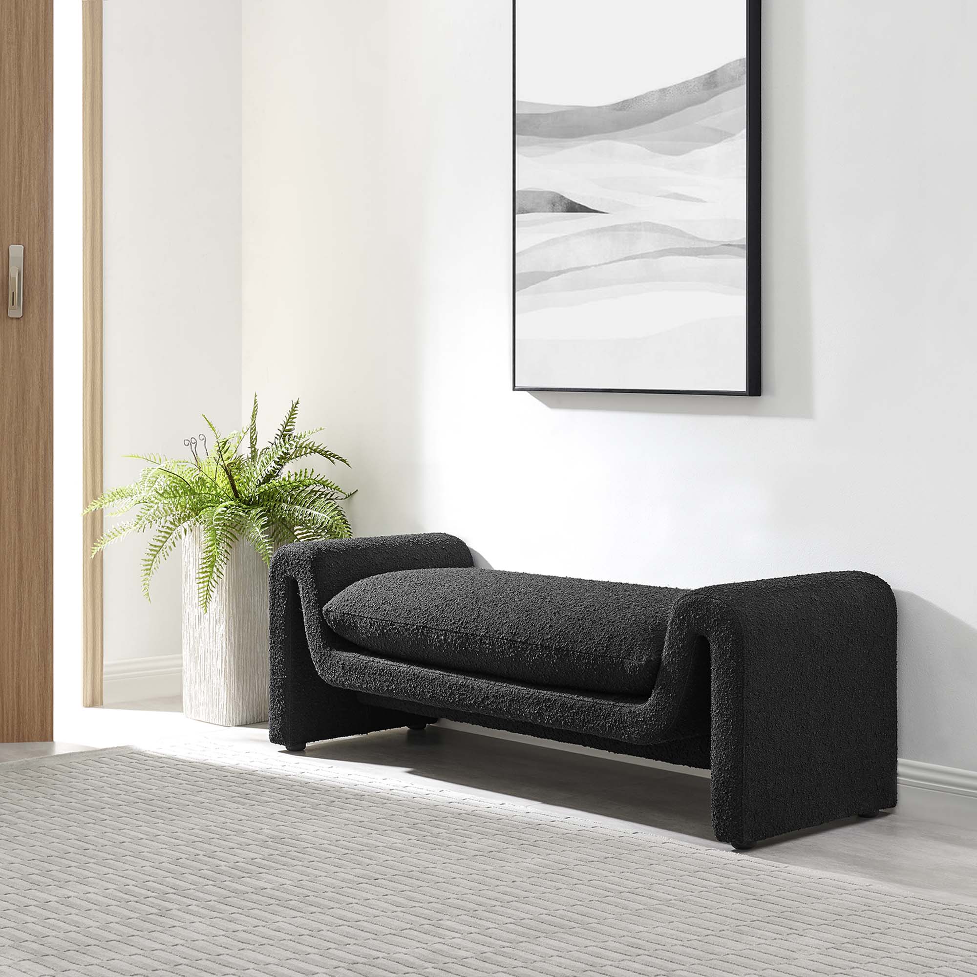 Modway Waverly Boucle Fabric Bench
