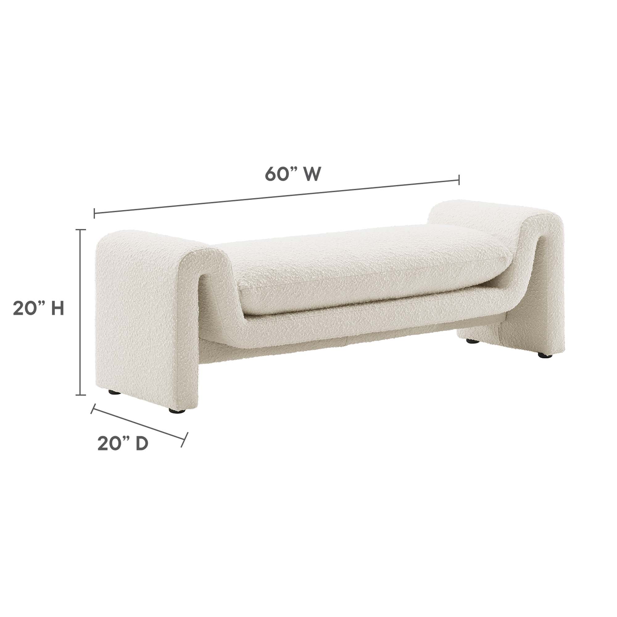 Modway Waverly Boucle Fabric Bench