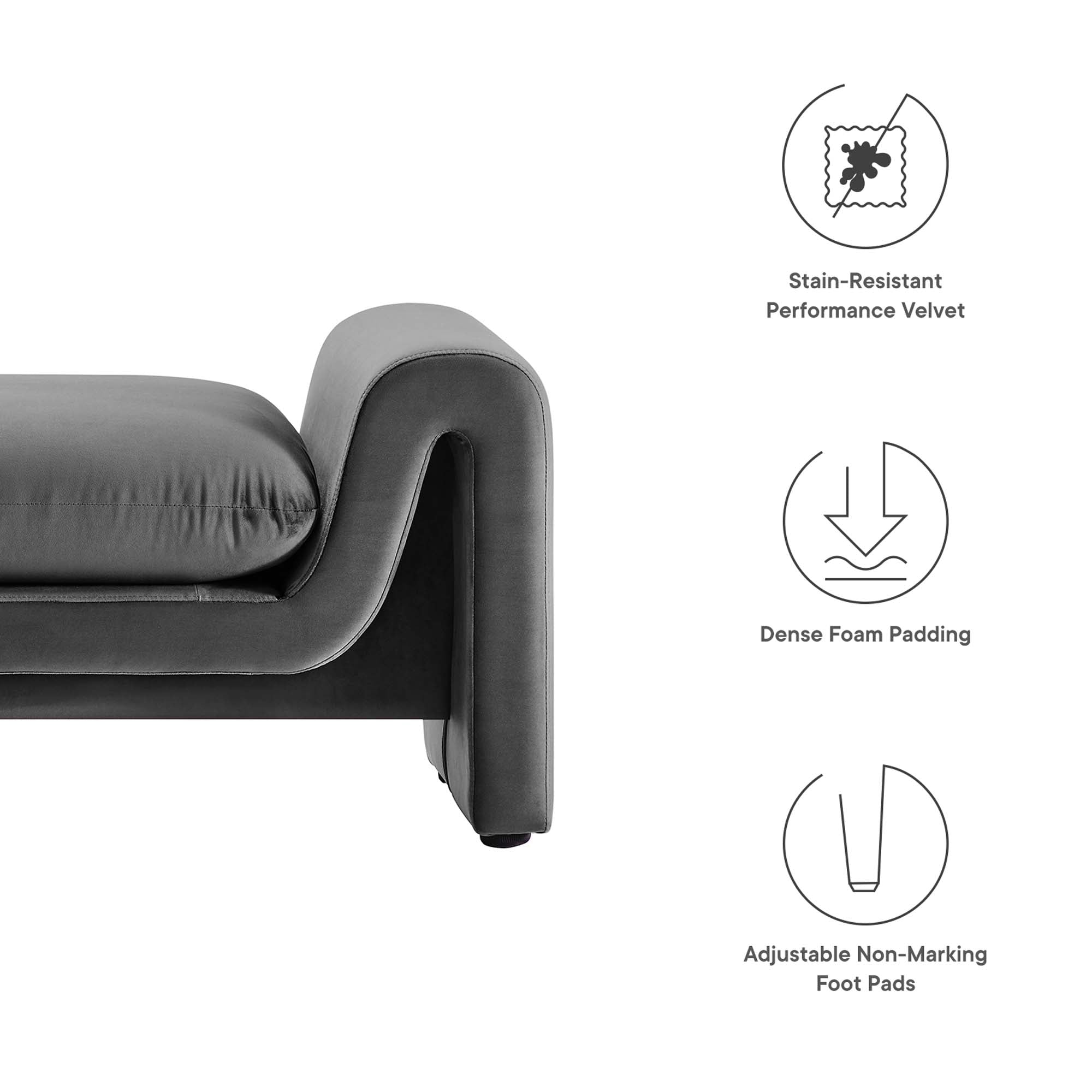 Modway Waverly Performance Velvet Bench