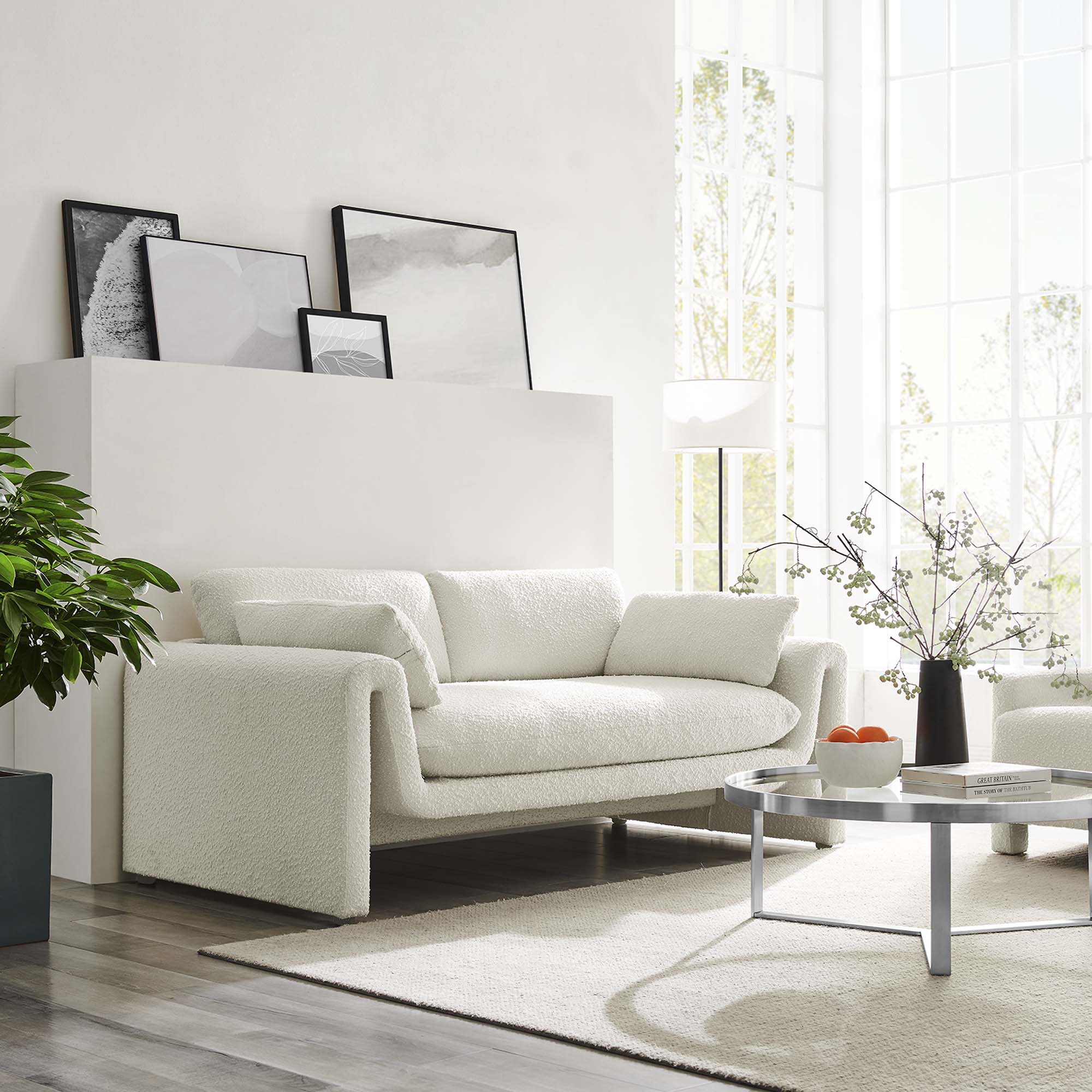 Modway Waverly Boucle Fabric Sofa
